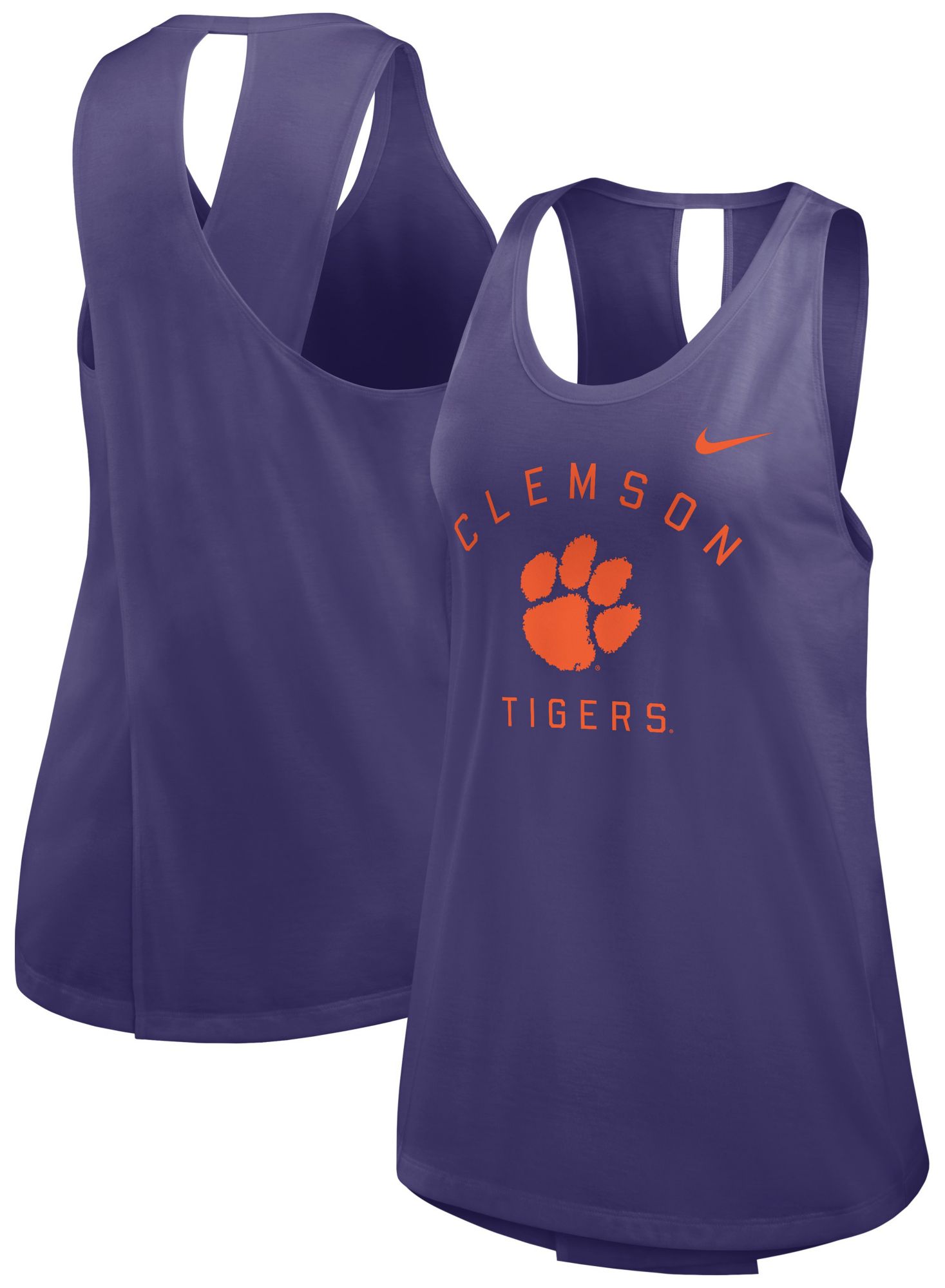 Nike Women's Clemson Tigers Orchid Open Back Tank Top product image