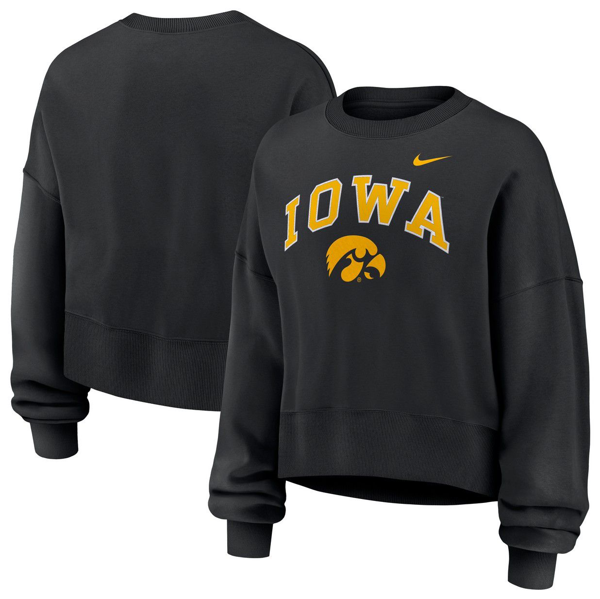 Nike Women's Iowa Hawkeyes Black Phoenix Arch Oversized Crew Pullover Sweatshirt product image