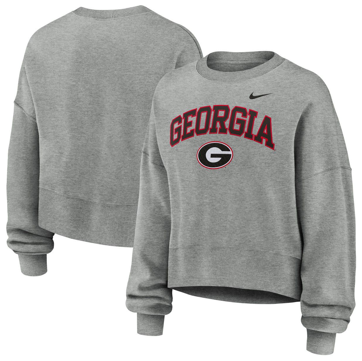 Nike Women's Georgia Bulldogs Grey Tackle Twill Phoenix Crewneck Sweatshirt product image
