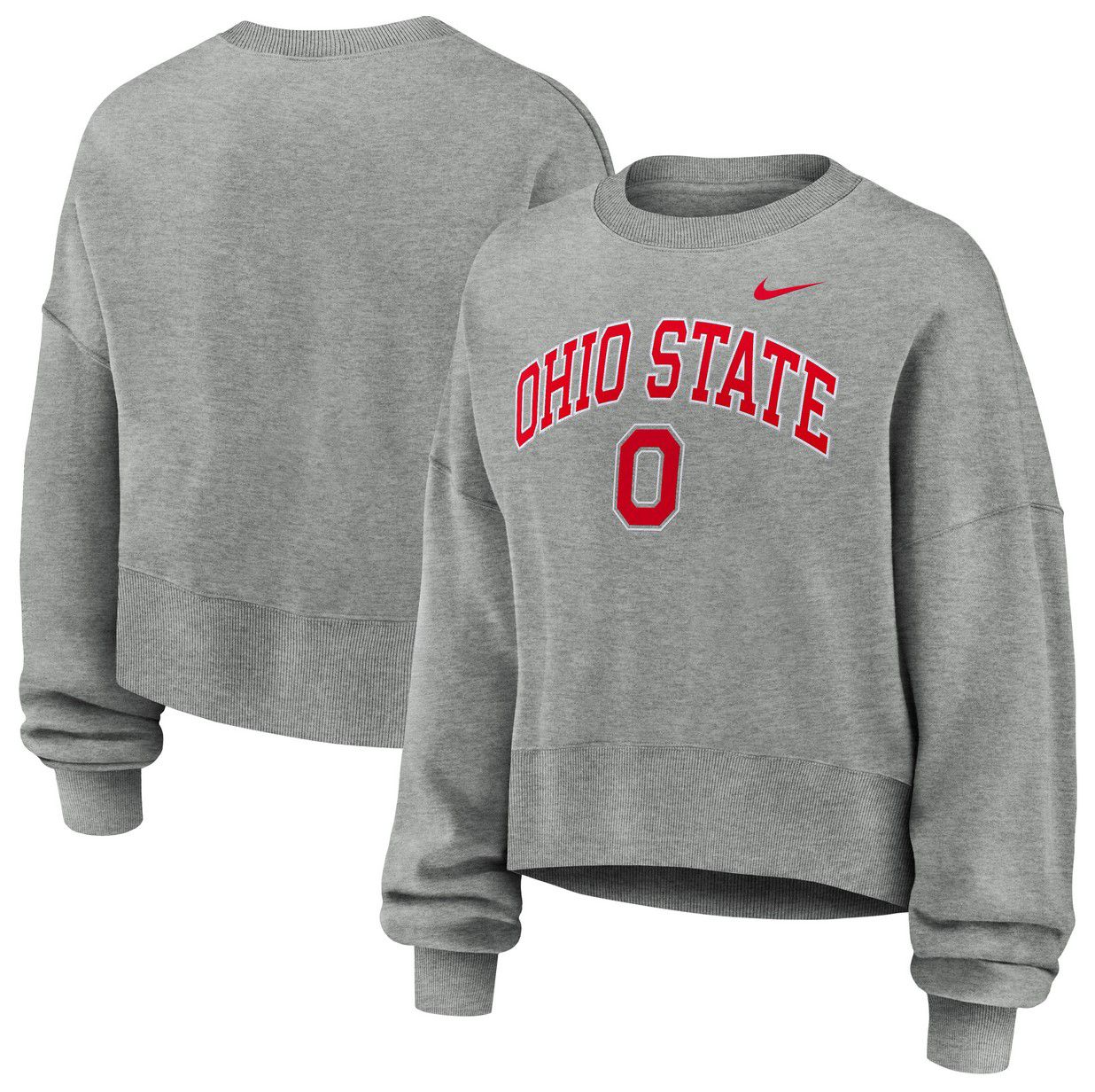 Nike Women's Ohio State Buckeyes Grey Tackle Twill Phoenix Crewneck Sweatshirt product image