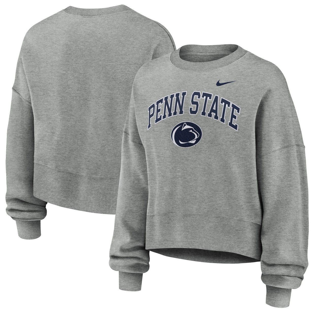 Nike Women's Penn State Nittany Lions Grey Tackle Twill Phoenix Crewneck Sweatshirt product image