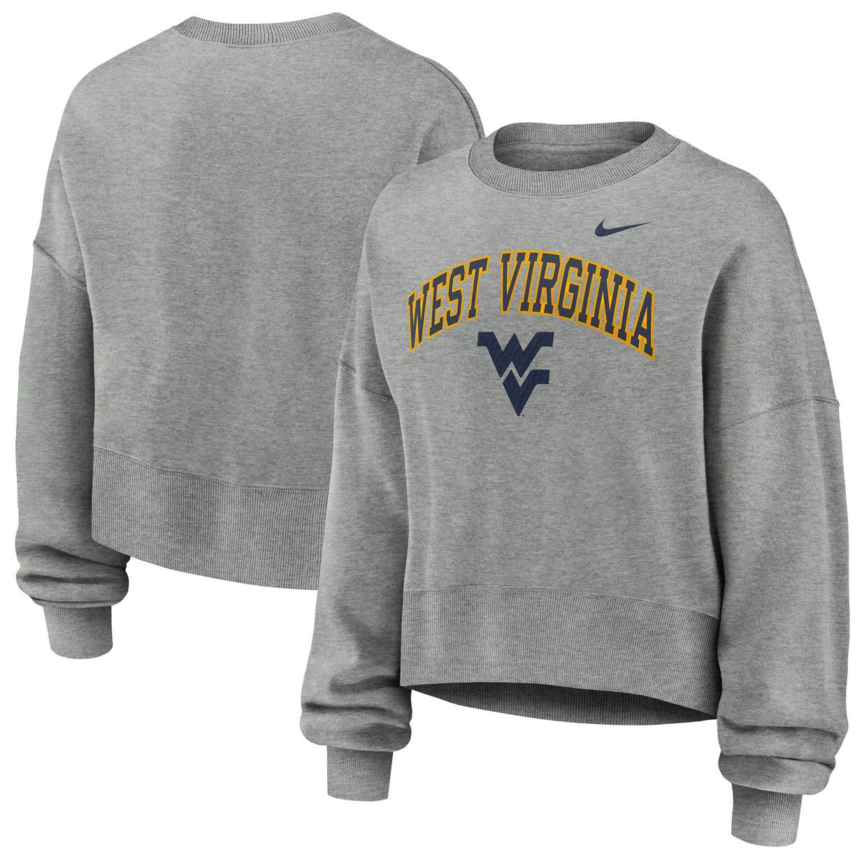 Nike Women's West Virginia Mountaineers Grey Tackle Twill Phoenix Crewneck Sweatshirt product image