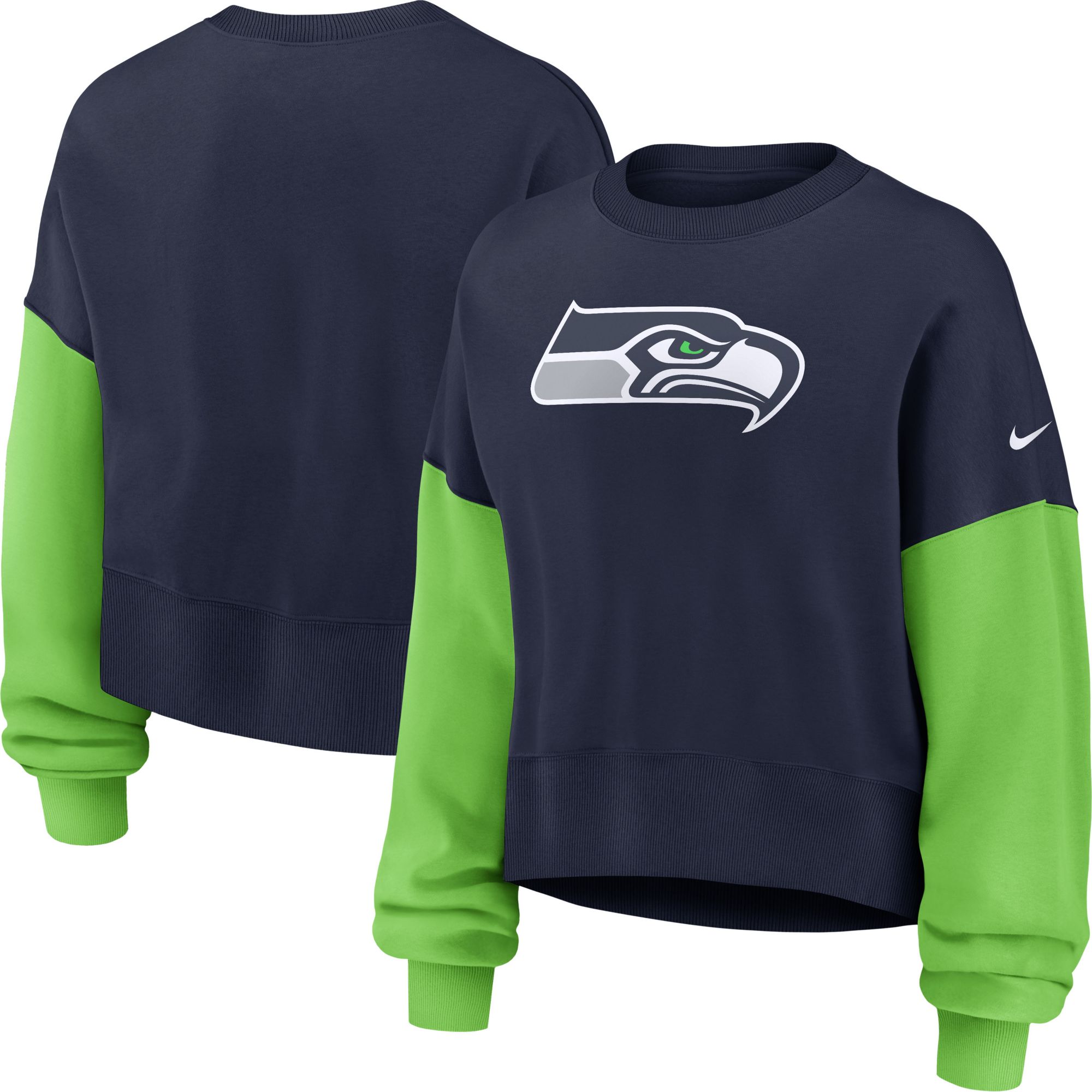 Nike Women's Seattle Seahawks College Navy Phoenix Logo Crew Pullover Sweatshirt product image