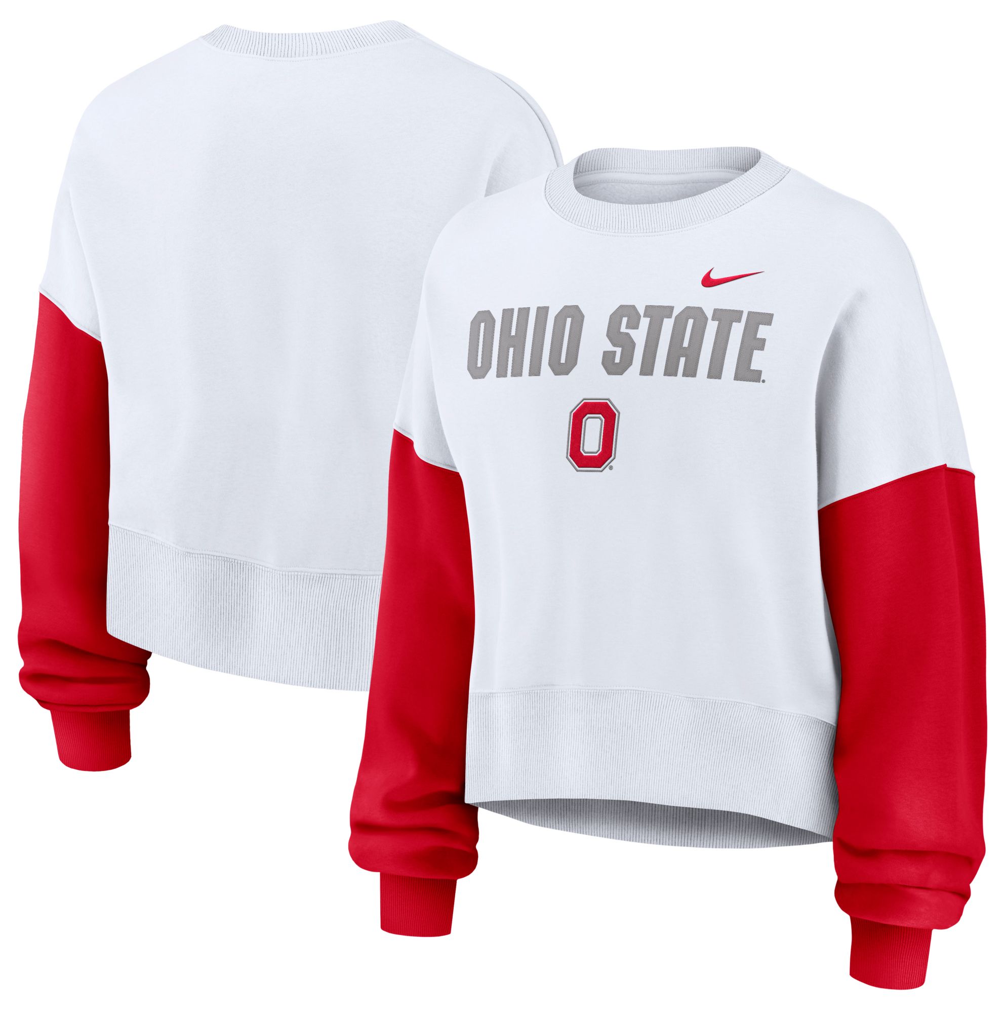 Nike Women's Ohio State Buckeyes White Phoenix Crew Neck Sweatshirt product image