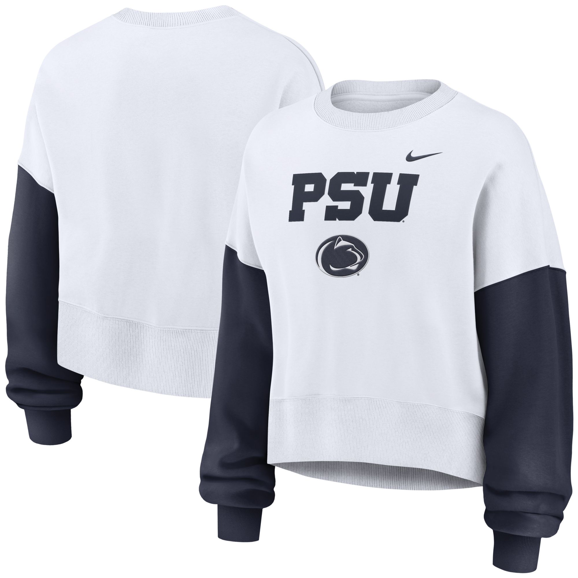 Nike Women's Penn State Nittany Lions WHITE/NAVY Phoenix Crew Neck Sweatshirt product image