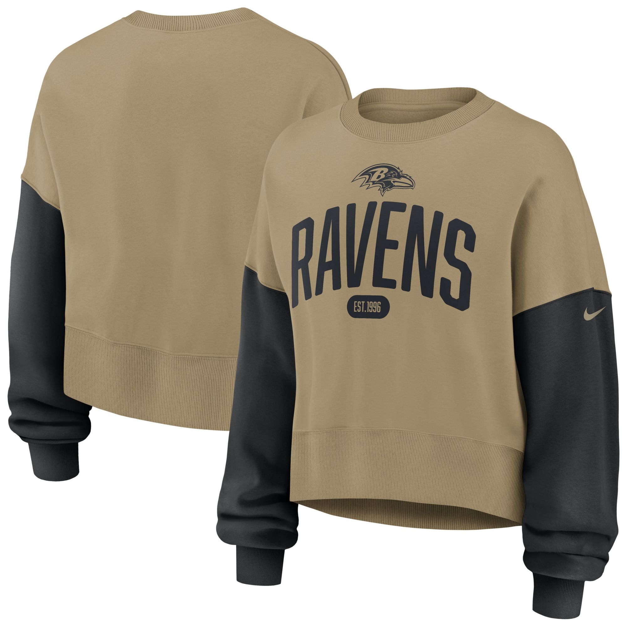 Nike Women's Baltimore Ravens Parachute Beige Phoenix Rewind Crew Pullover Sweatshirt product image