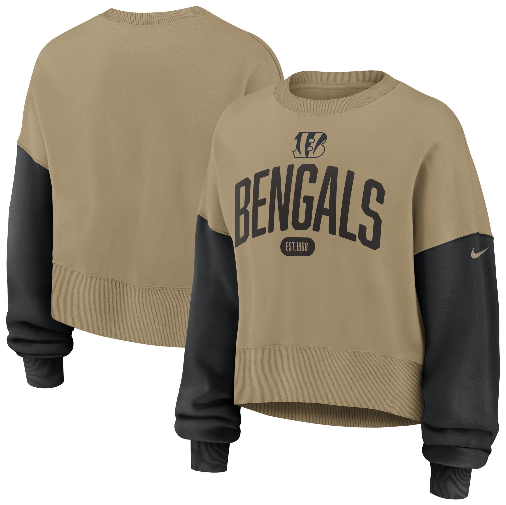 Nike Women's Cincinnati Bengals Parachute Beige Phoenix Rewind Crew Pullover Sweatshirt product image