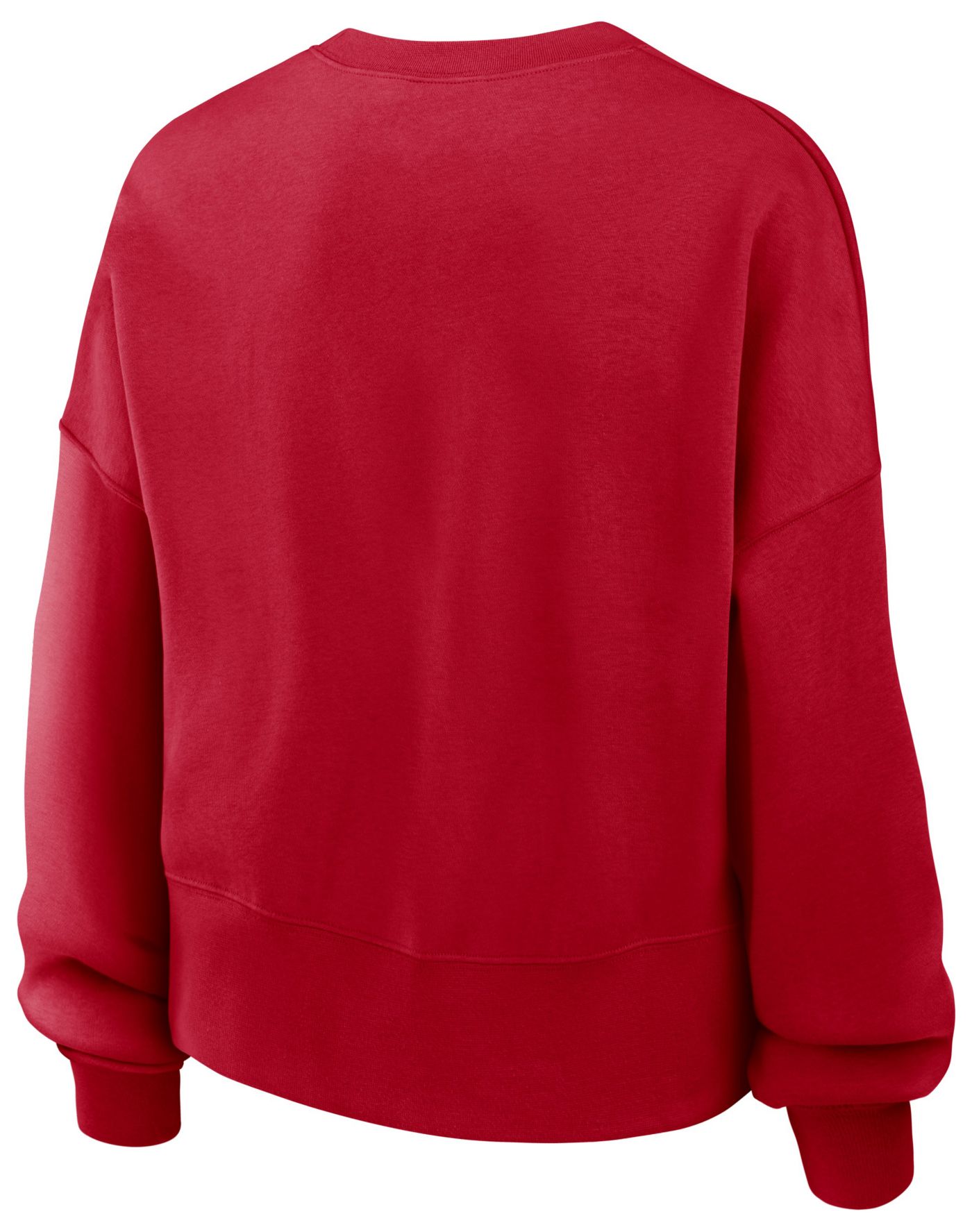 Nike Women s Ohio State Buckeyes Scarlet Logo Oversized Crew Neck Sweatshirt Dick s Sporting Goods