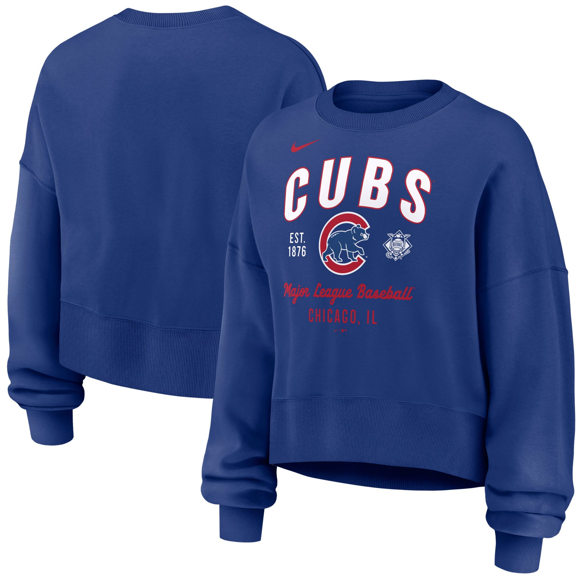Nike Women's Chicago Cubs Logo Blue Fleece Crewneck Sweater product image