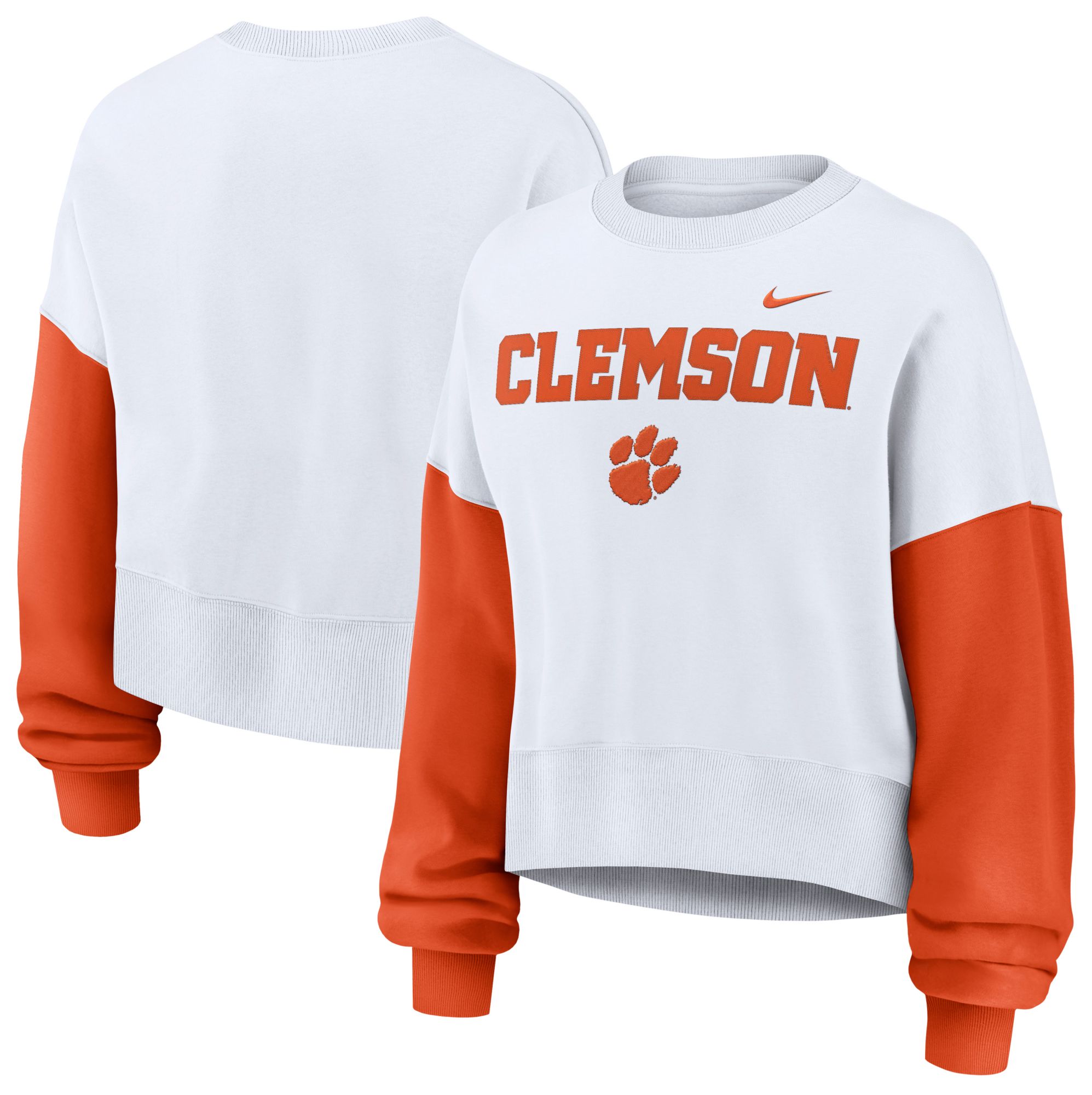 Nike Women's Clemson Tigers White Phoenix Crew Neck Sweatshirt product image