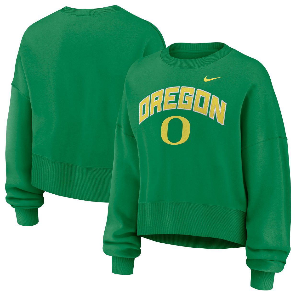 Nike Women's Oregon Ducks Apple Green Phoenix Arch Oversized Crew Pullover Sweatshirt product image