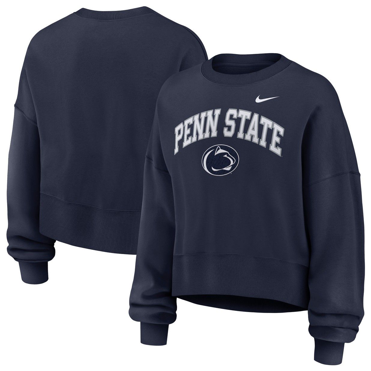 Nike Women's Penn State Nittany Lions College Navy Phoenix Arch Oversized Crew Pullover Sweatshirt product image