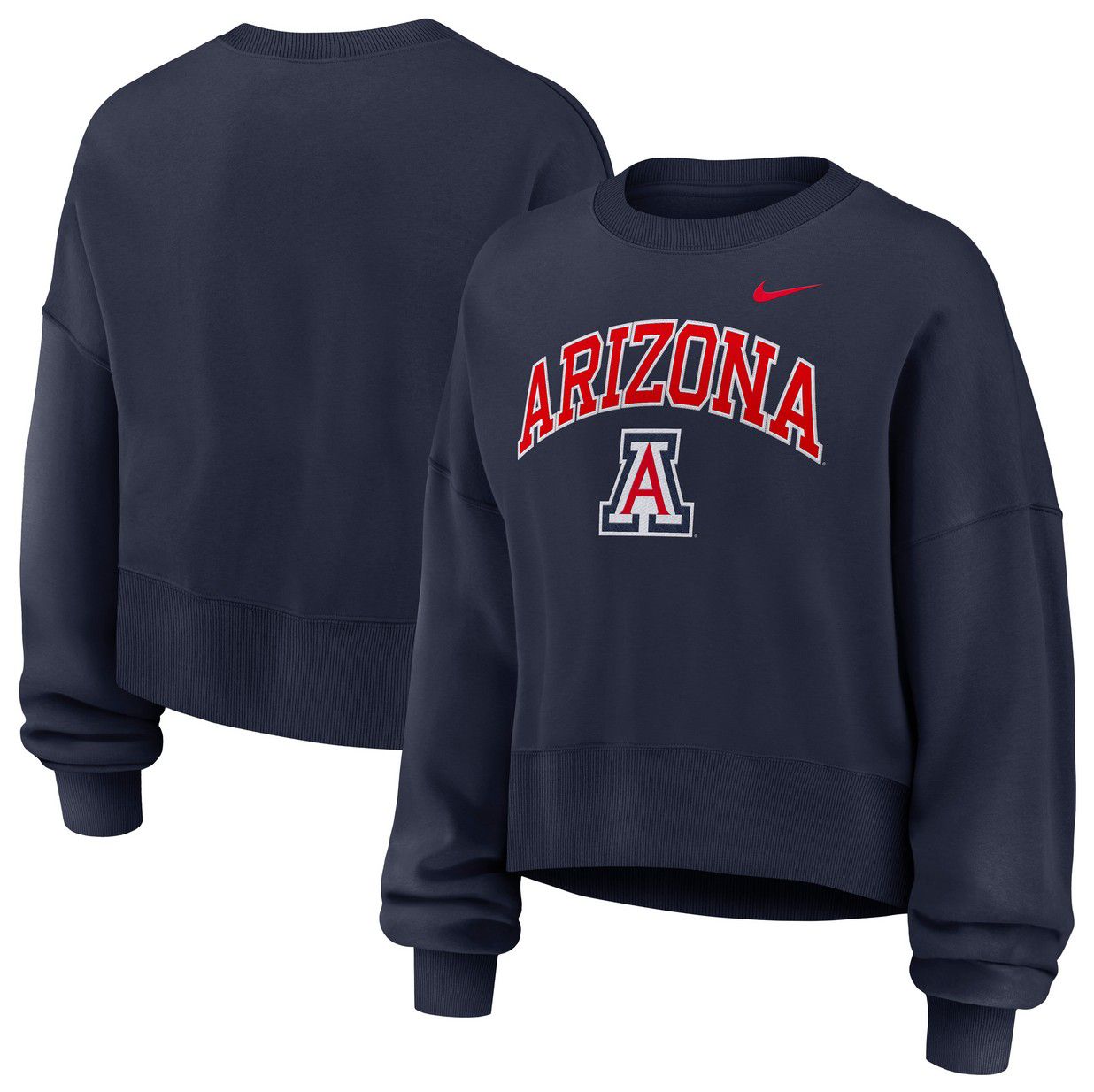 Nike Women's Arizona Wildcats College Navy Phoenix Arch Oversized Crew Pullover Sweatshirt product image