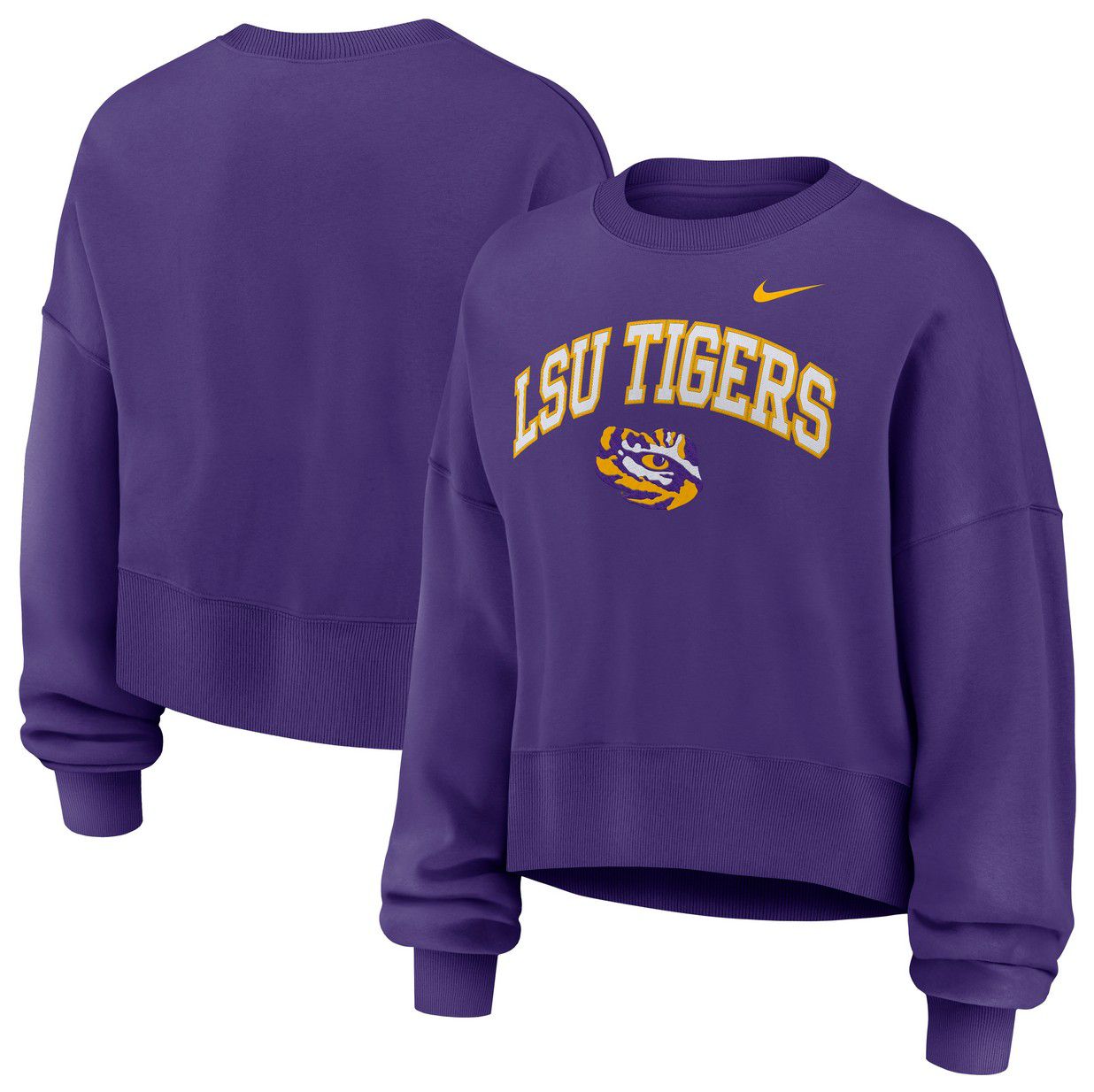 Nike Women's LSU Tigers Court Purple Phoenix Arch Oversized Crew Pullover Sweatshirt product image