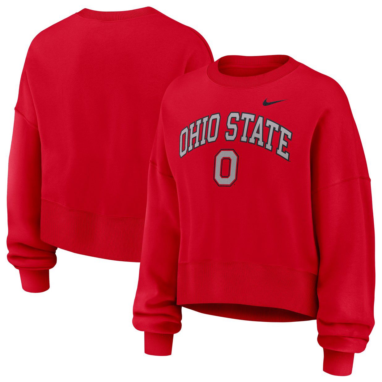 Nike Women's Ohio State Buckeyes University Red Phoenix Arch Oversized Crew Pullover Sweatshirt product image