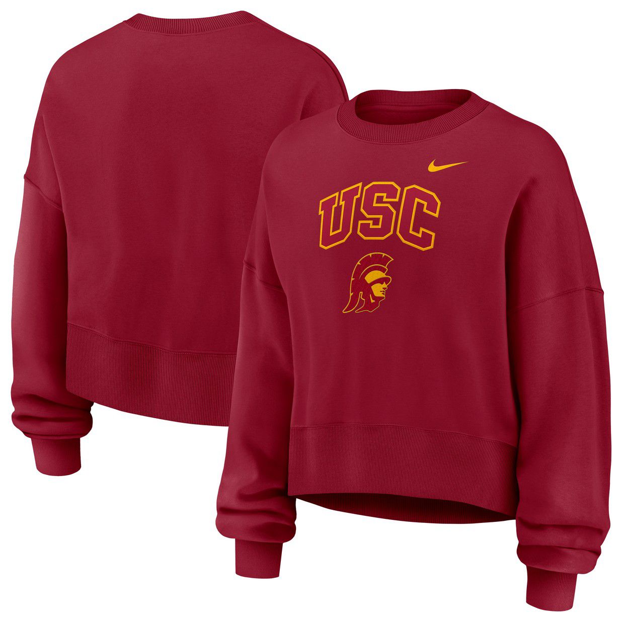 Nike Women's USC Trojans Team Crimson Phoenix Arch Oversized Crew Pullover Sweatshirt product image