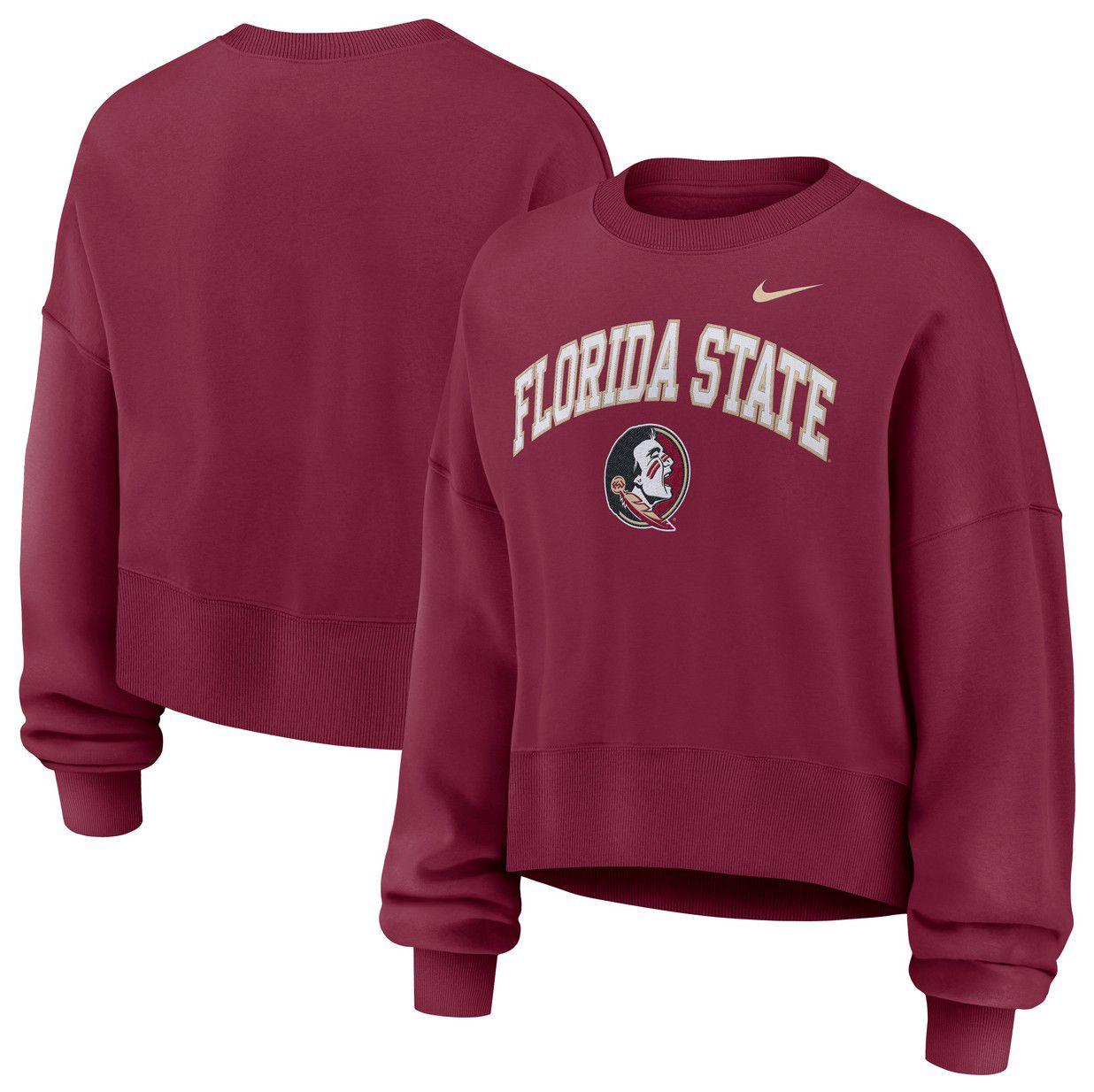 Nike Women's Florida State Seminoles Team Maroon Phoenix Arch Oversized Crew Pullover Sweatshirt product image