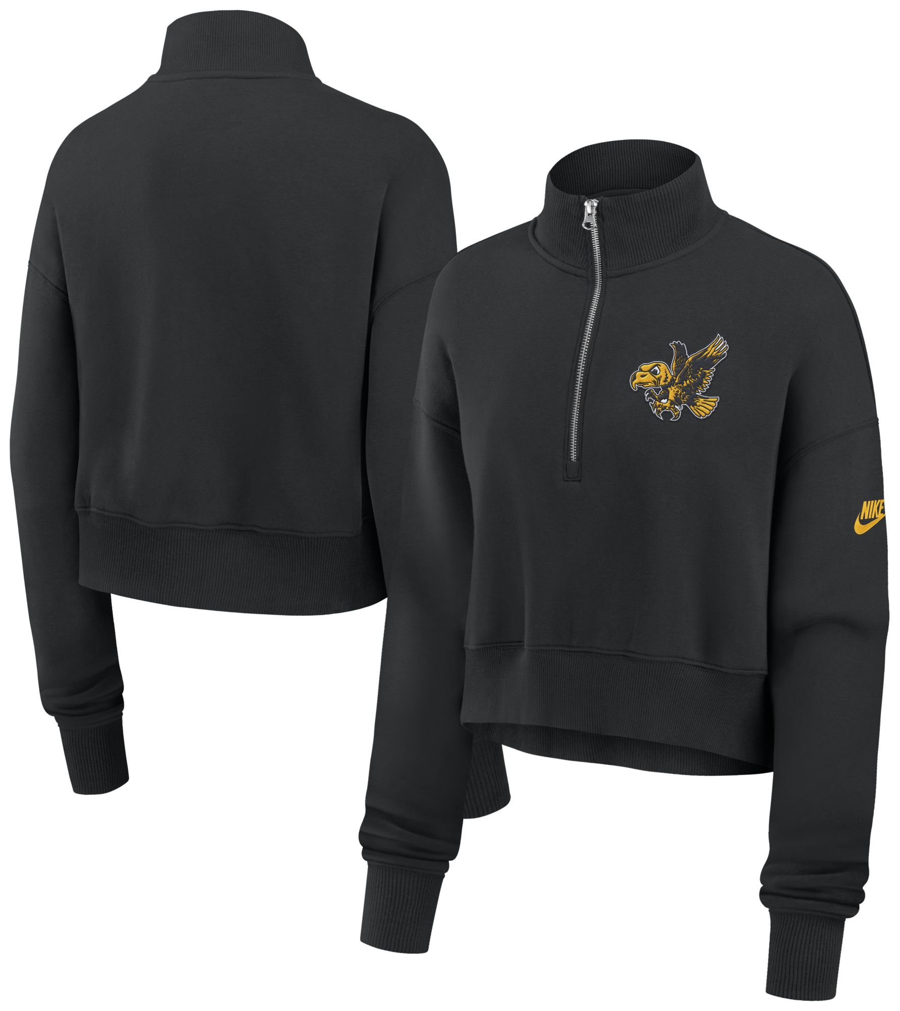 Nike Women's Iowa Hawkeyes Black Cropped Quarter-Zip product image