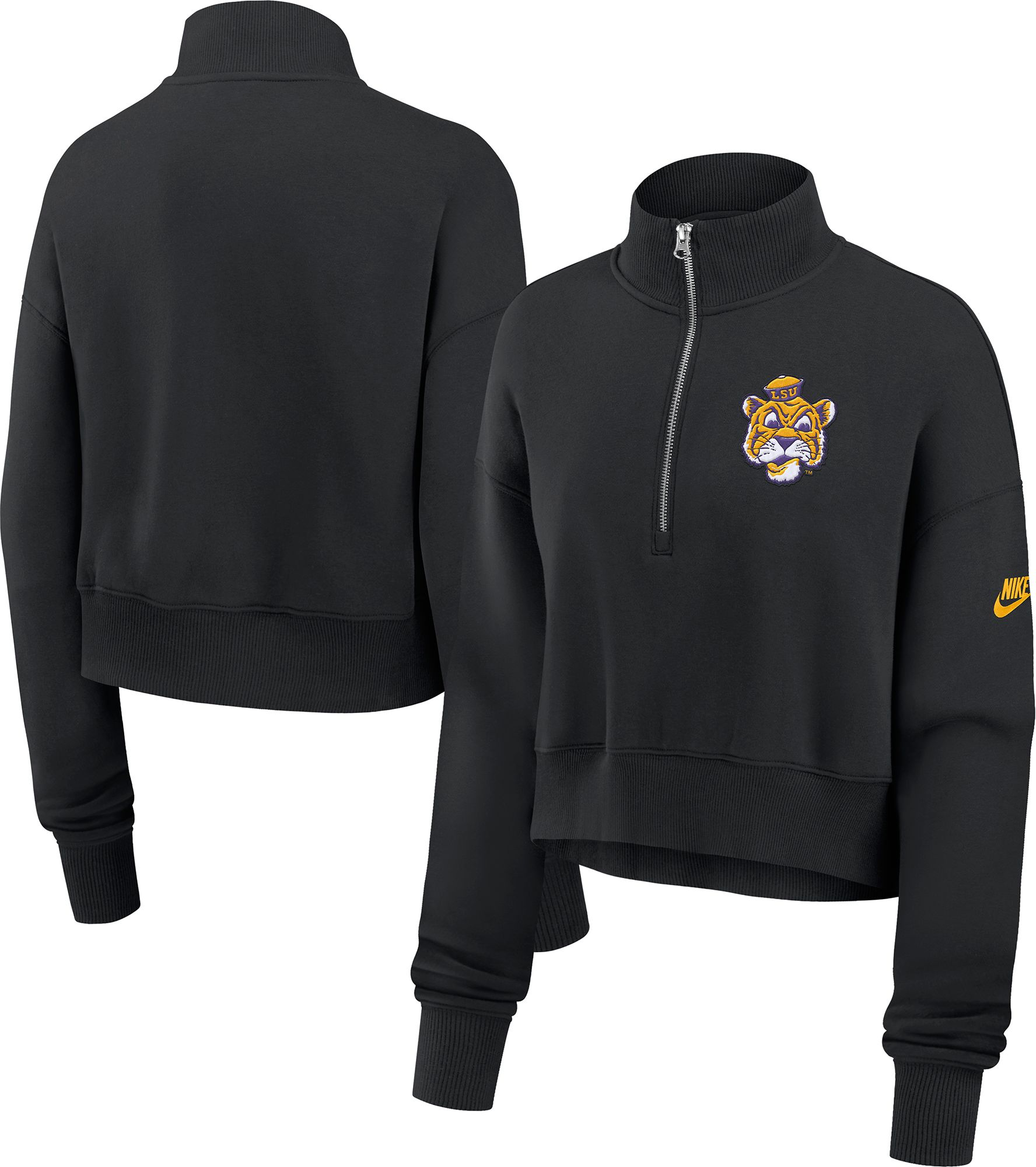Nike Women's LSU Tigers Black Cropped Quarter-Zip product image