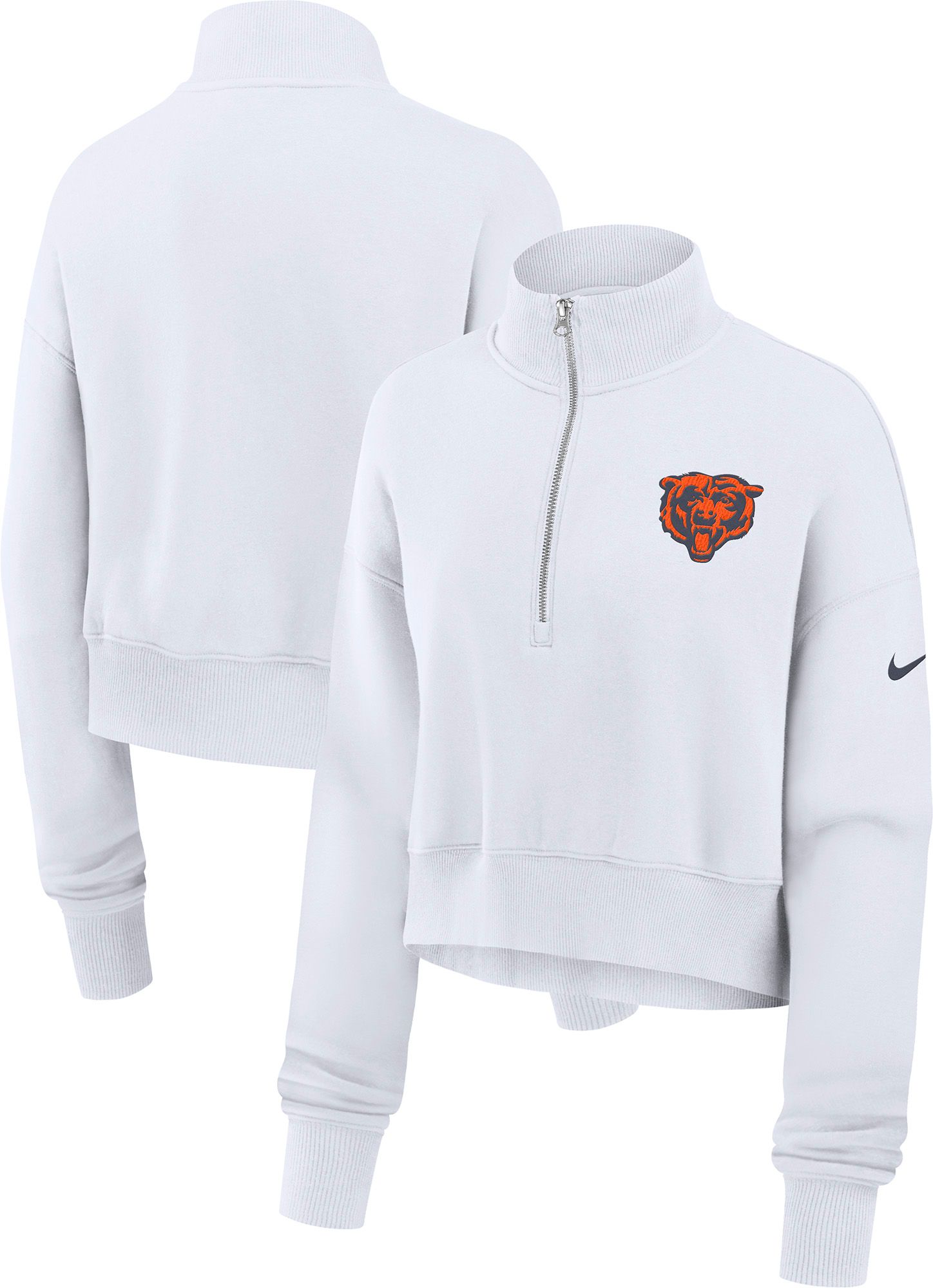 Nike Women's Chicago Bears White Phoenix 1/4-Zip Sweatshirt