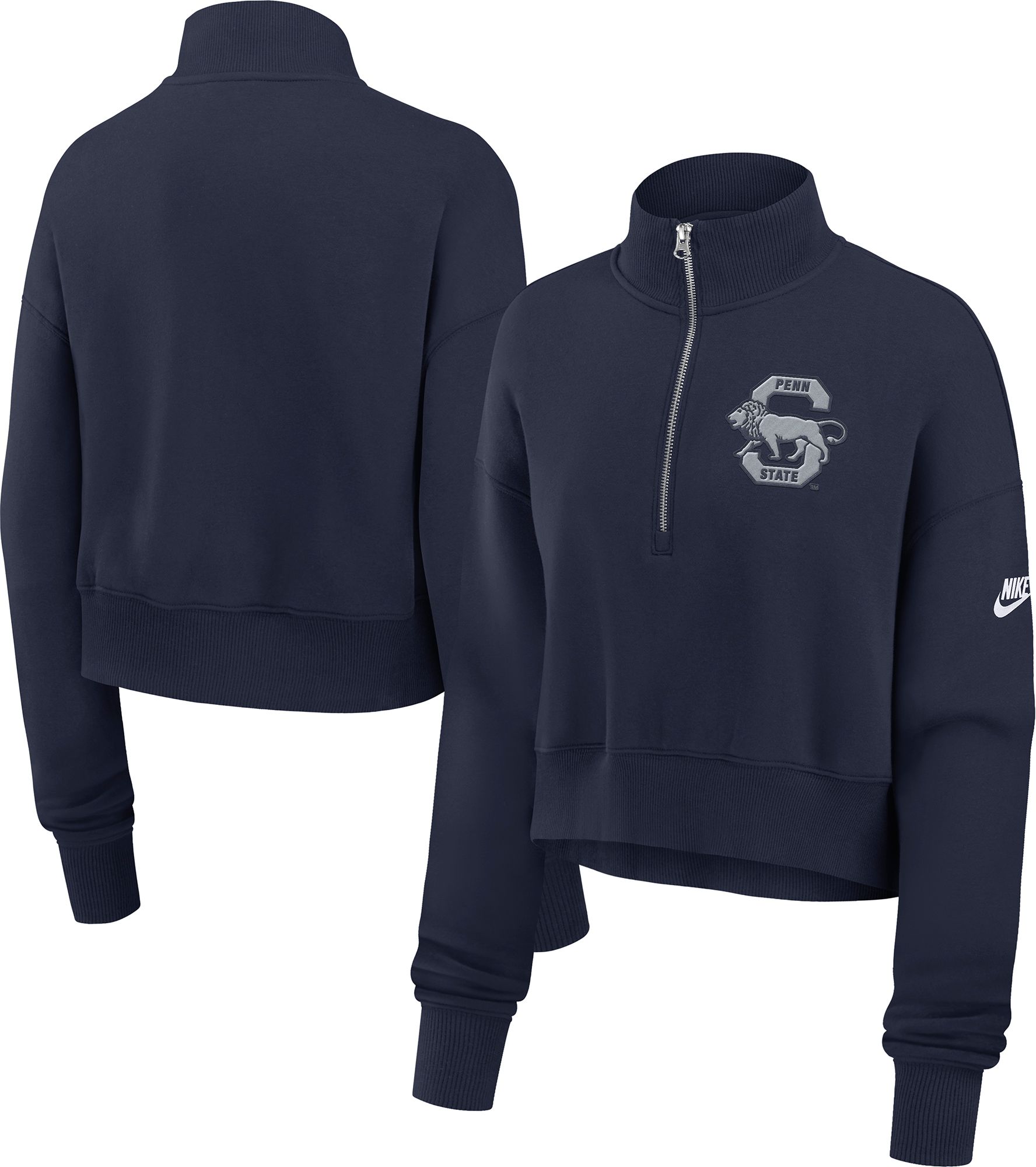 Nike Women's Penn State Nittany Lions Navy Cropped Quarter-Zip product image