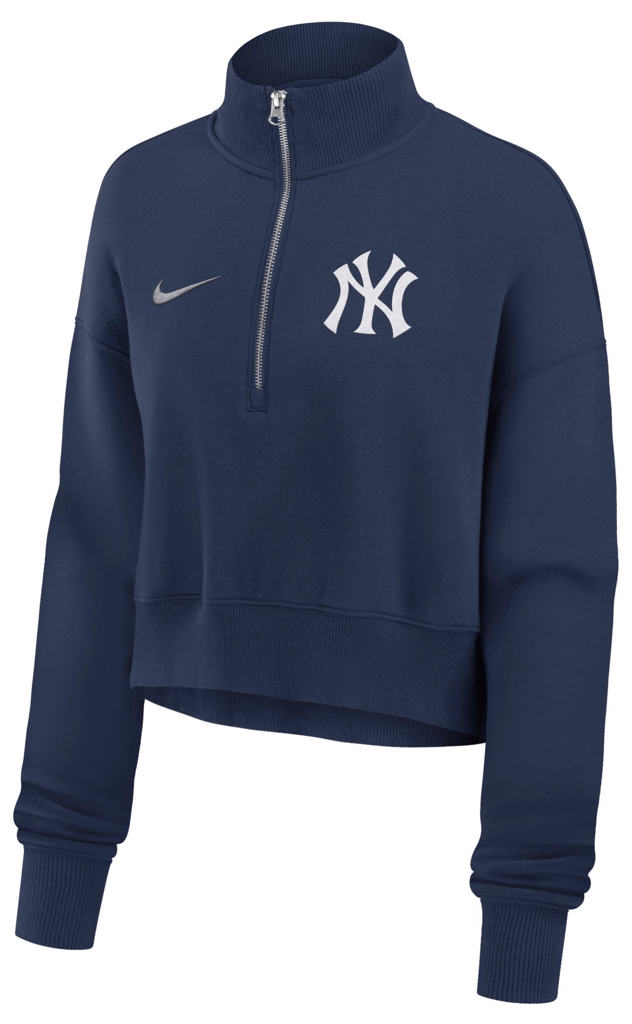 Nike Women's New York Yankees Phoenix Navy Cropped Quarter-Zip product image