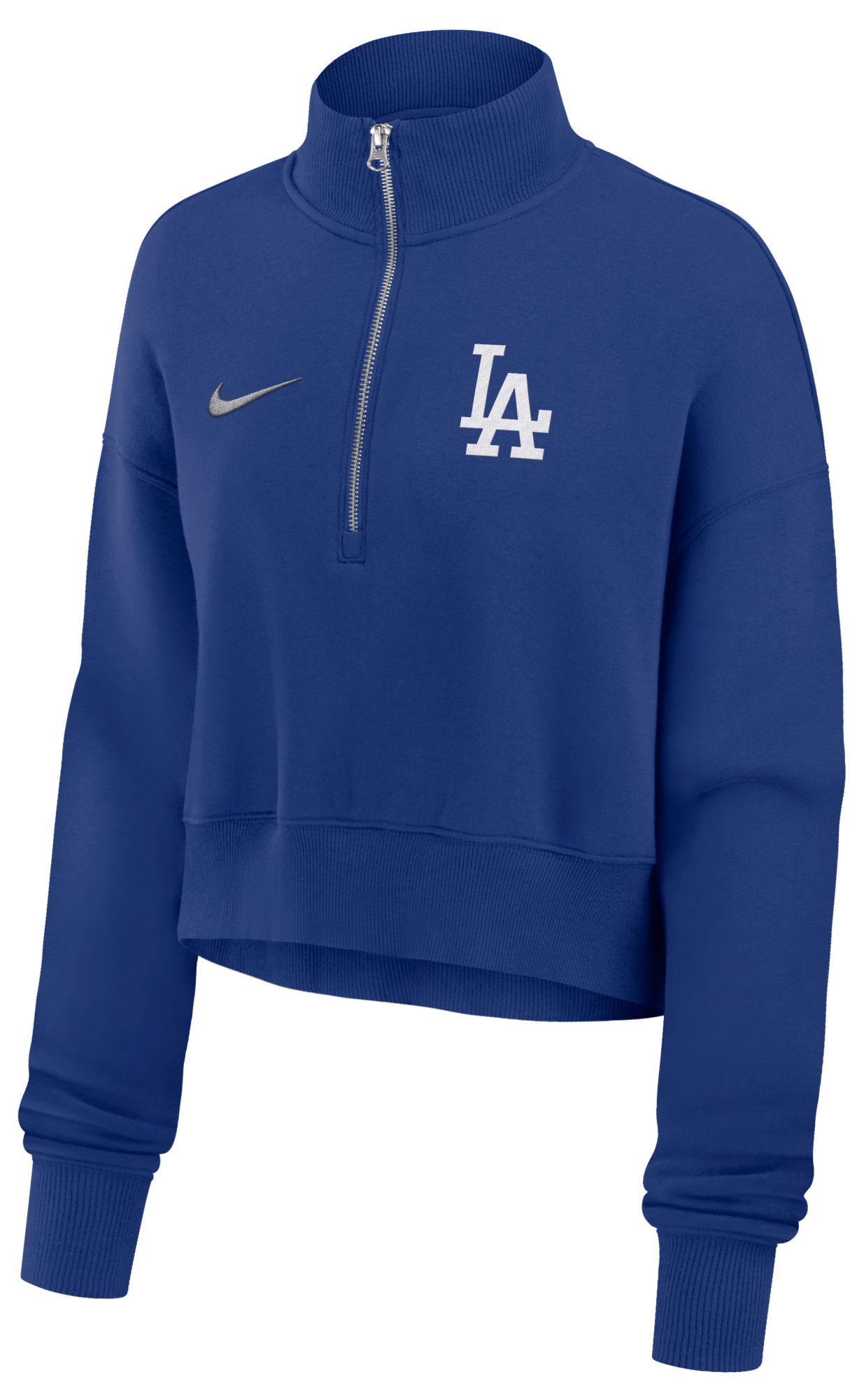 Nike Women's Los Angeles Dodgers Phoenix Blue Cropped Quarter-Zip product image