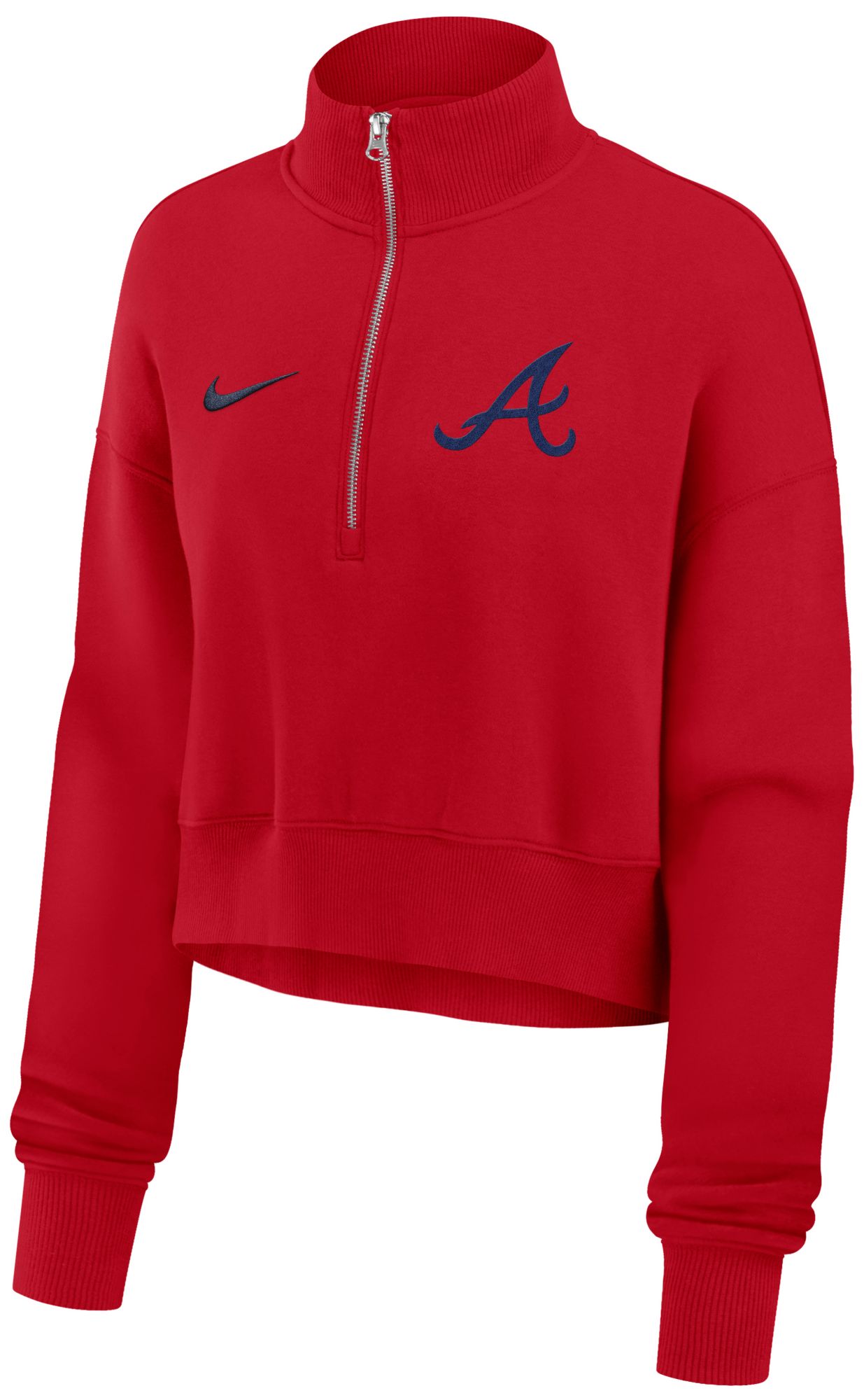 Nike Women's Atlanta Braves Phoenix Red Cropped Quarter-Zip product image