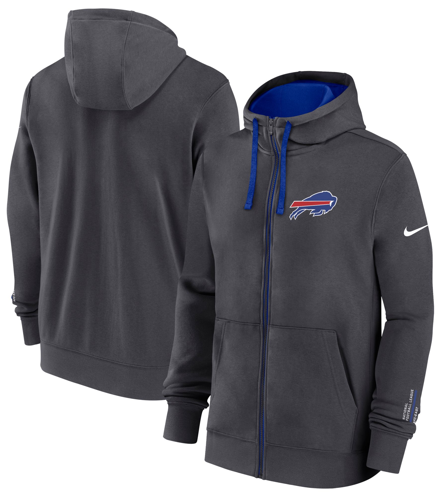 Nike Men's Buffalo Bills Anthracite Club Full-Zip Hoodie product image