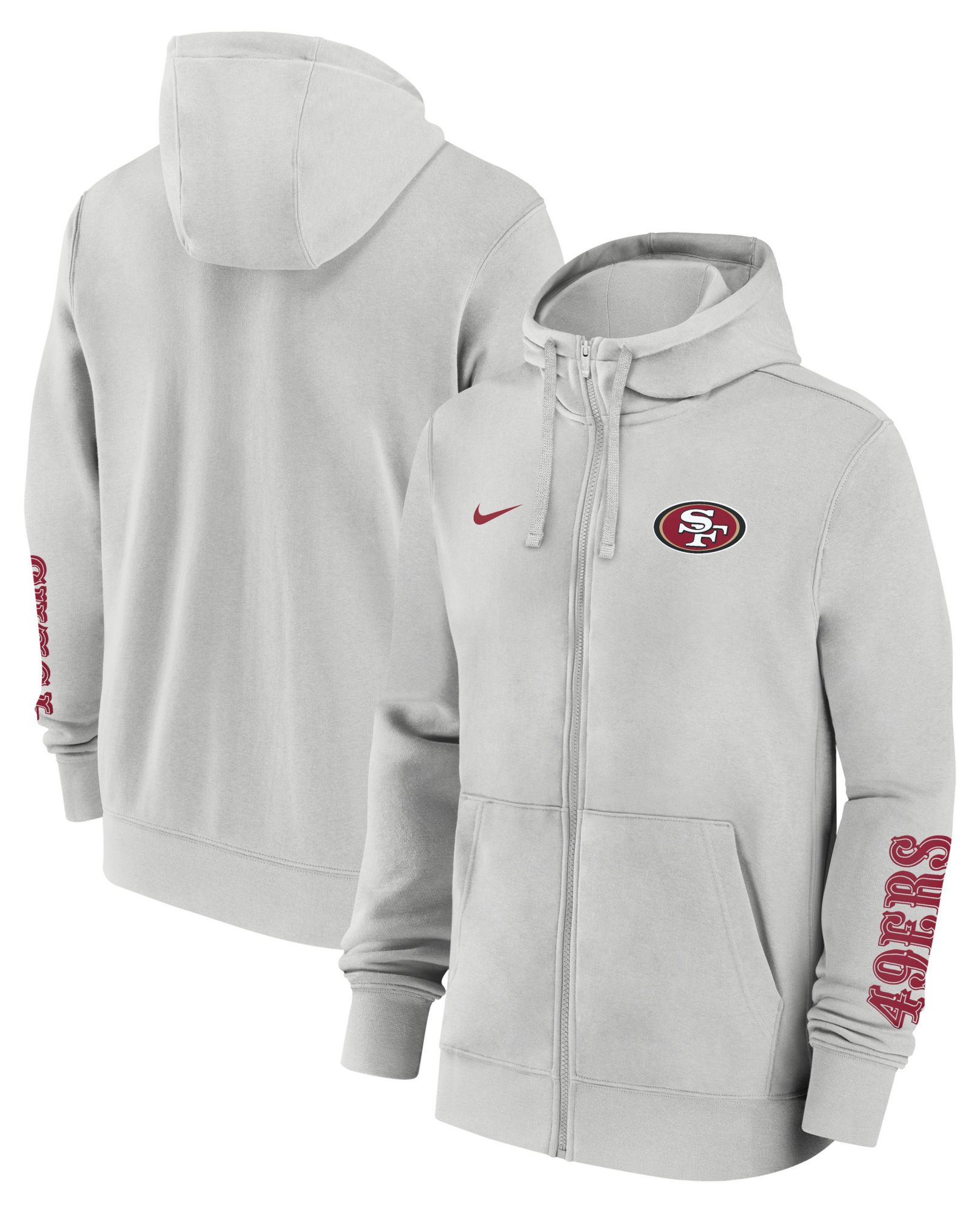 Nike Men's San Francisco 49ers Photon Dust Club Fleece Full Zip