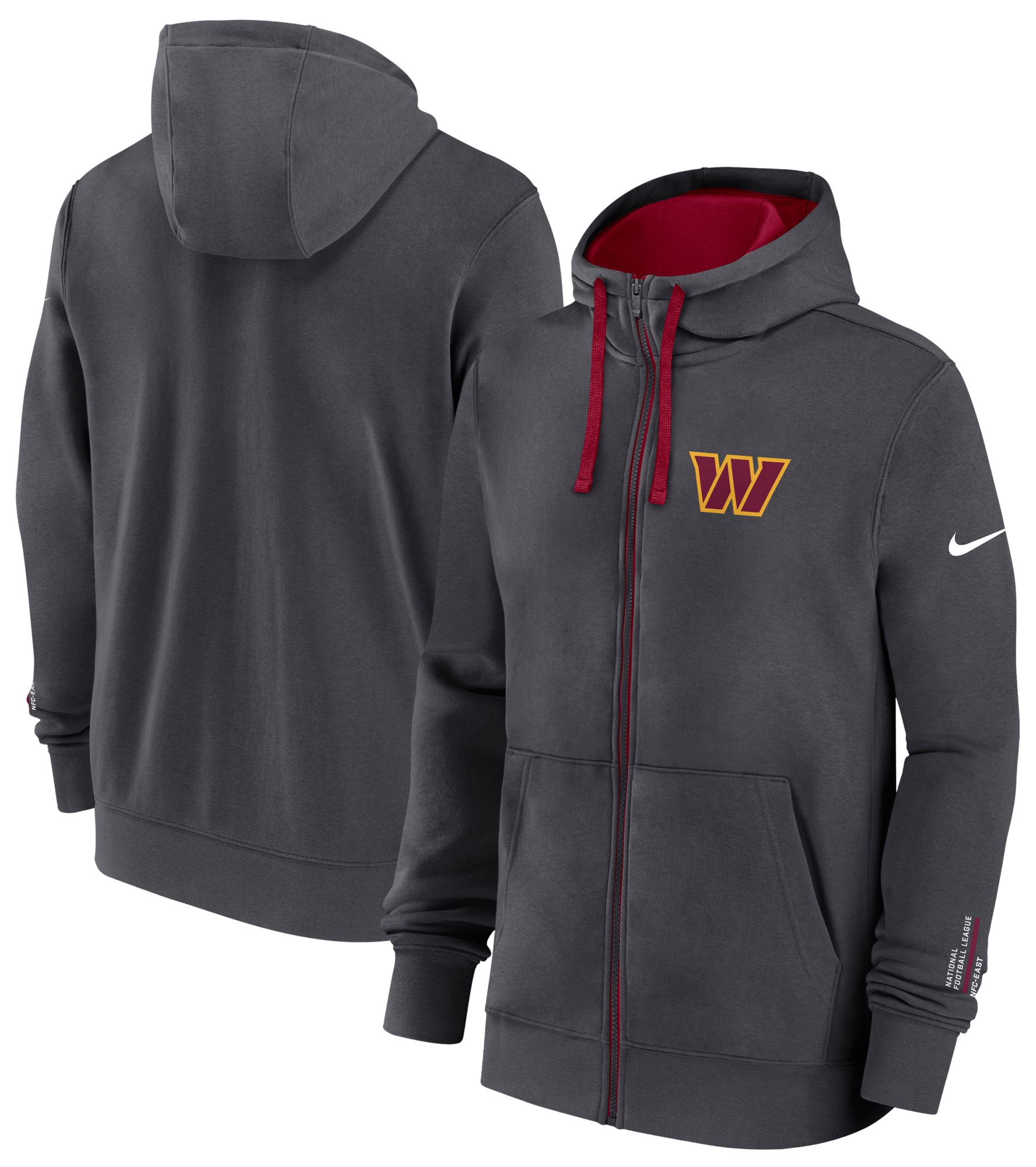 Nike Men's Washington Commanders Anthracite Club Full-Zip Hoodie product image