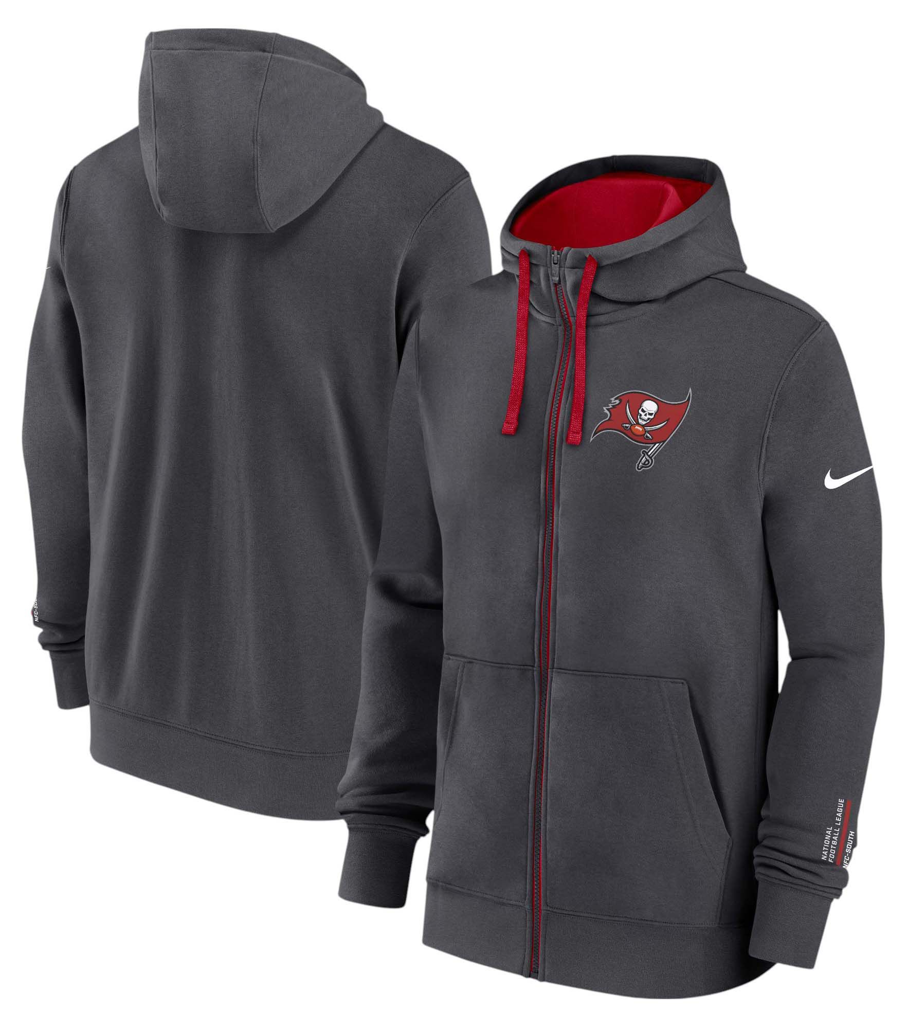 Nike Men's Tampa Bay Buccaneers Anthracite Club Fleece Full-Zip Hoodie product image