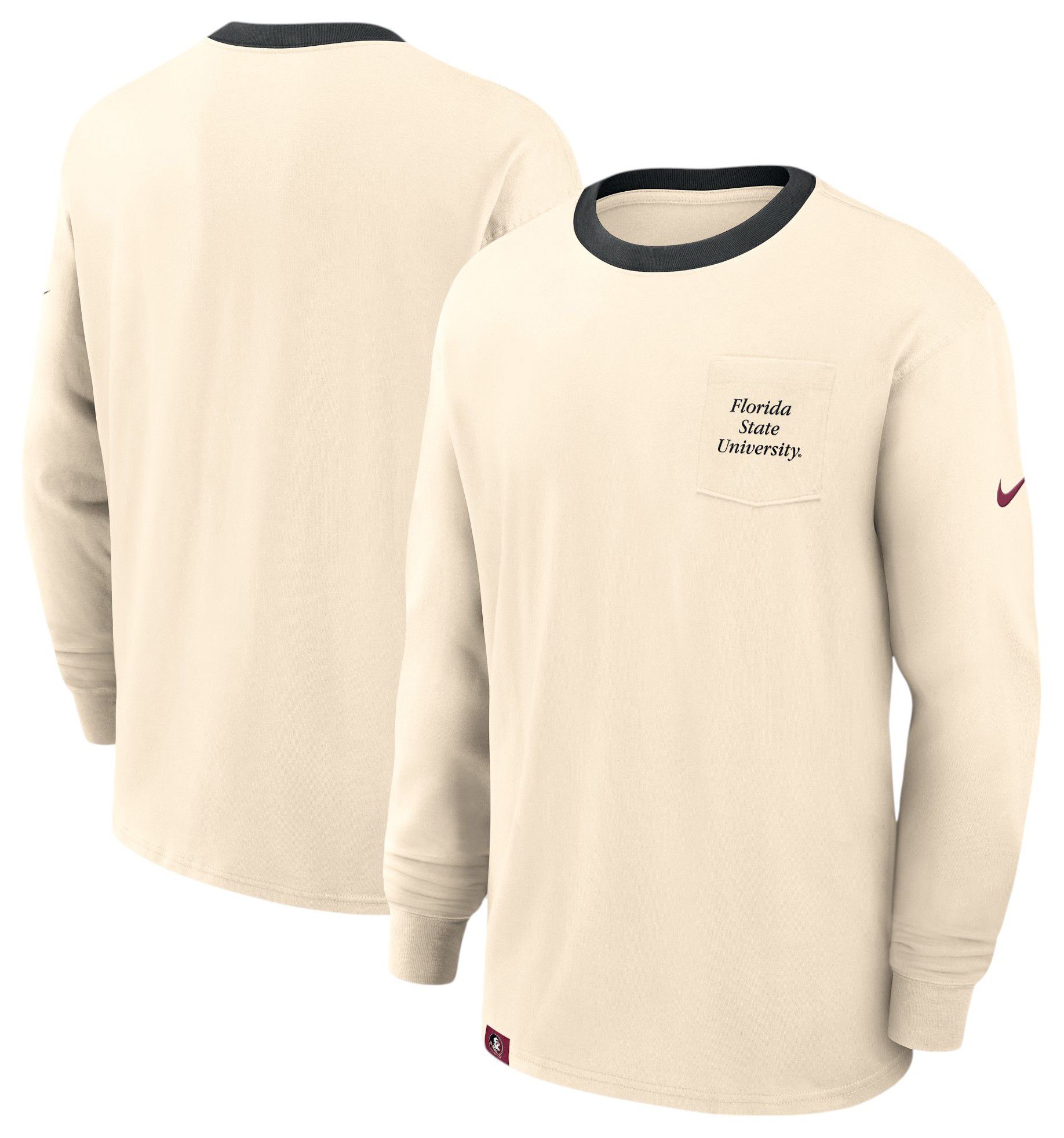 Nike Men's Florida State Seminoles Natural Max 90 Pocket Logo Long Sleeve T-Shirt product image