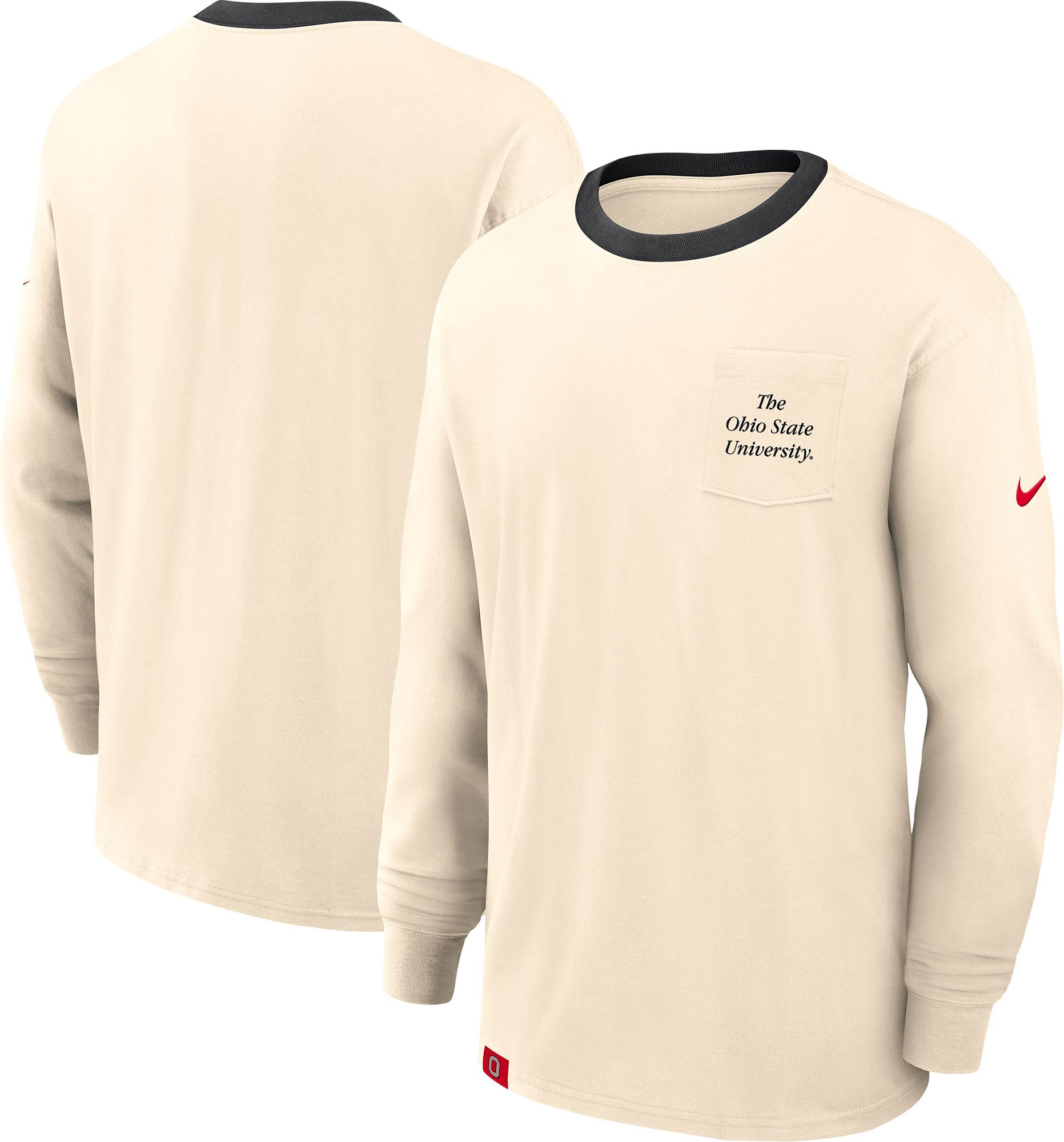 Nike Men's Ohio State Buckeyes Natural Max 90 Pocket Logo Long Sleeve T-Shirt product image