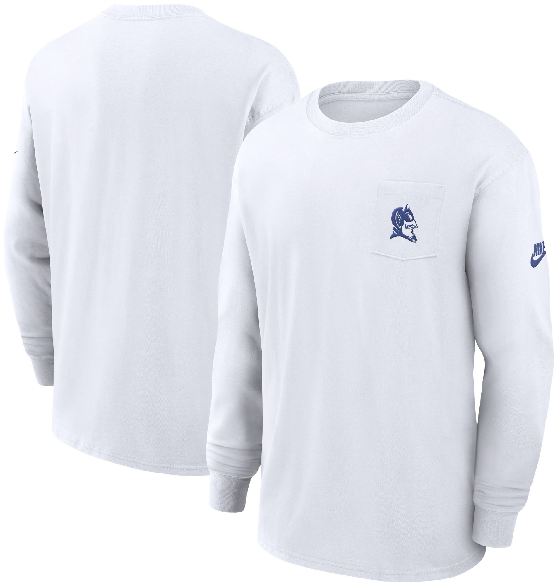 Nike Men's Duke Blue Devils White Max90 Pocket Long Sleeve T-Shirt product image