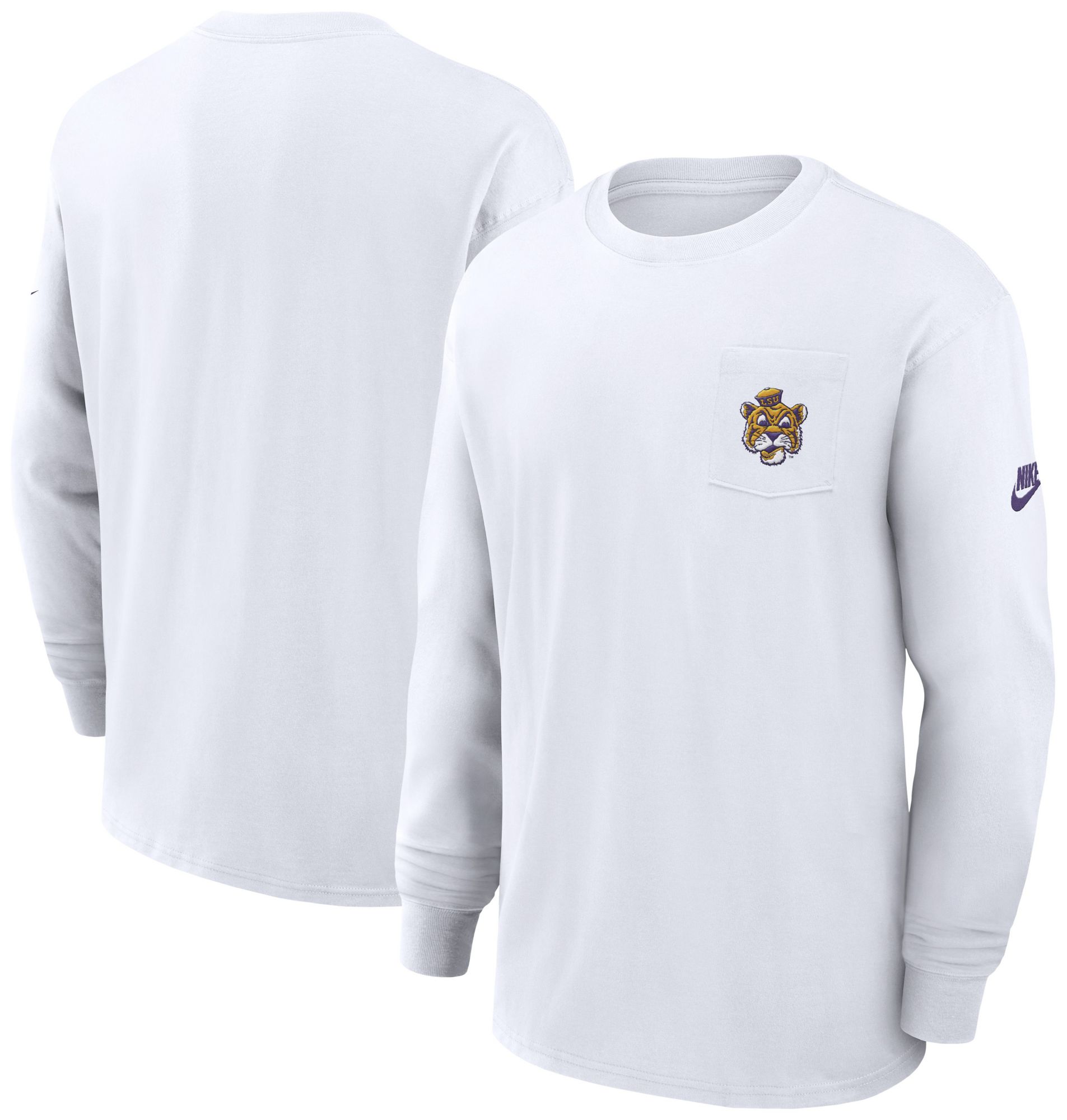 Nike Men's LSU Tigers White Max90 Pocket Long Sleeve T-Shirt product image