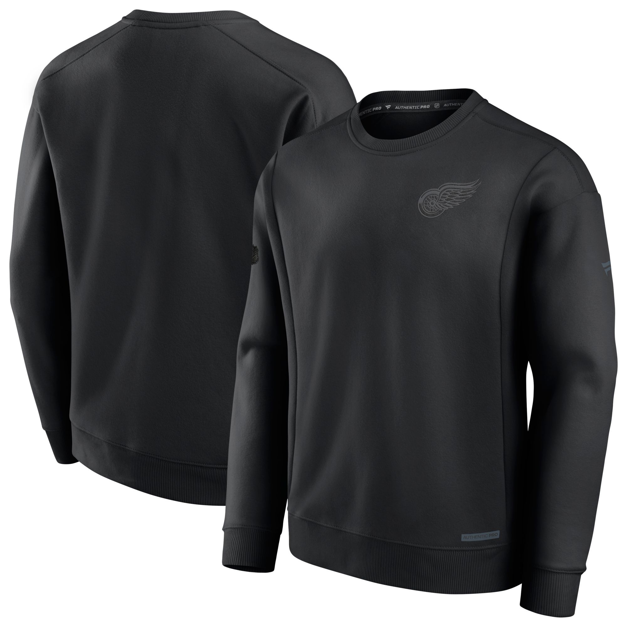 NHL Adult Detroit Red Wings 2024 Authentic Pro Road Black Crew Sweatshirt product image