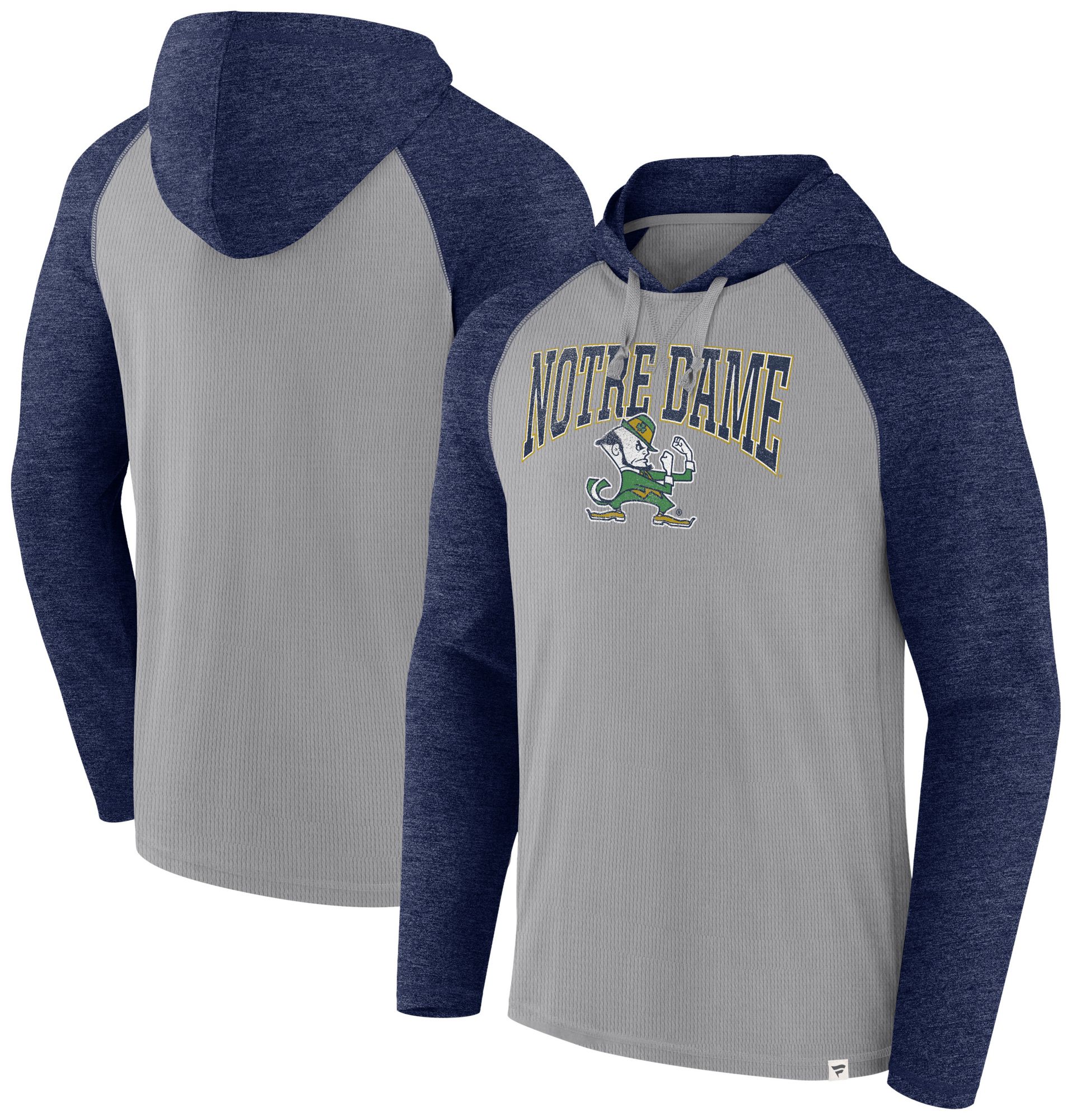 NCAA Men's Notre Dame Fighting Irish Grey Quality Hooded Long Sleeve T-Shirt product image