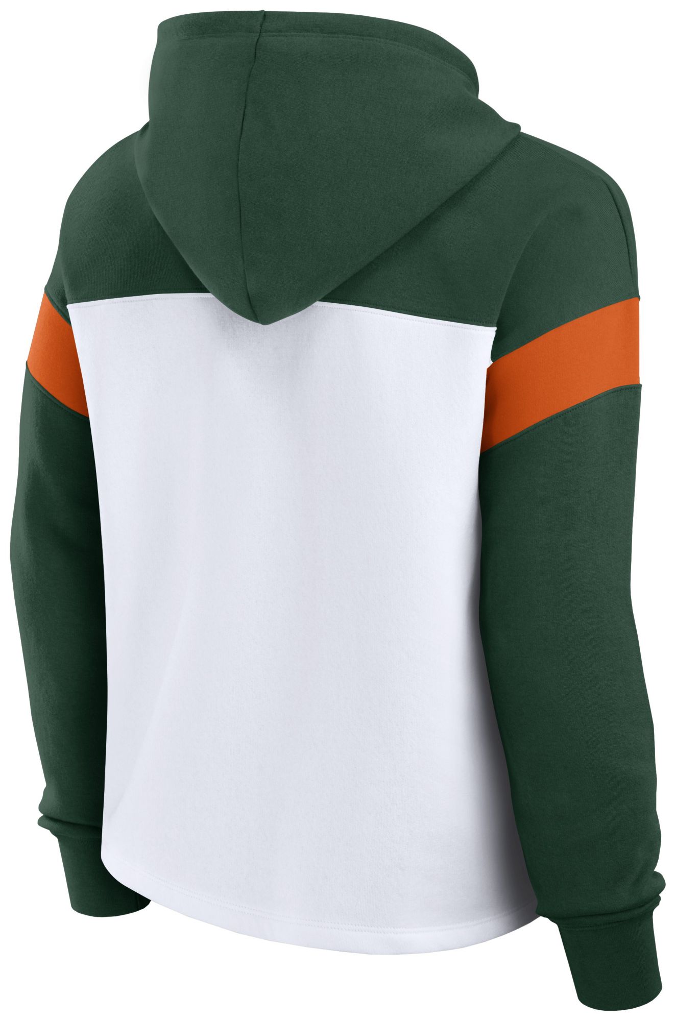 NCAA Women's Miami Hurricanes White Print Logo Colorblock Pullover Hoodie product image
