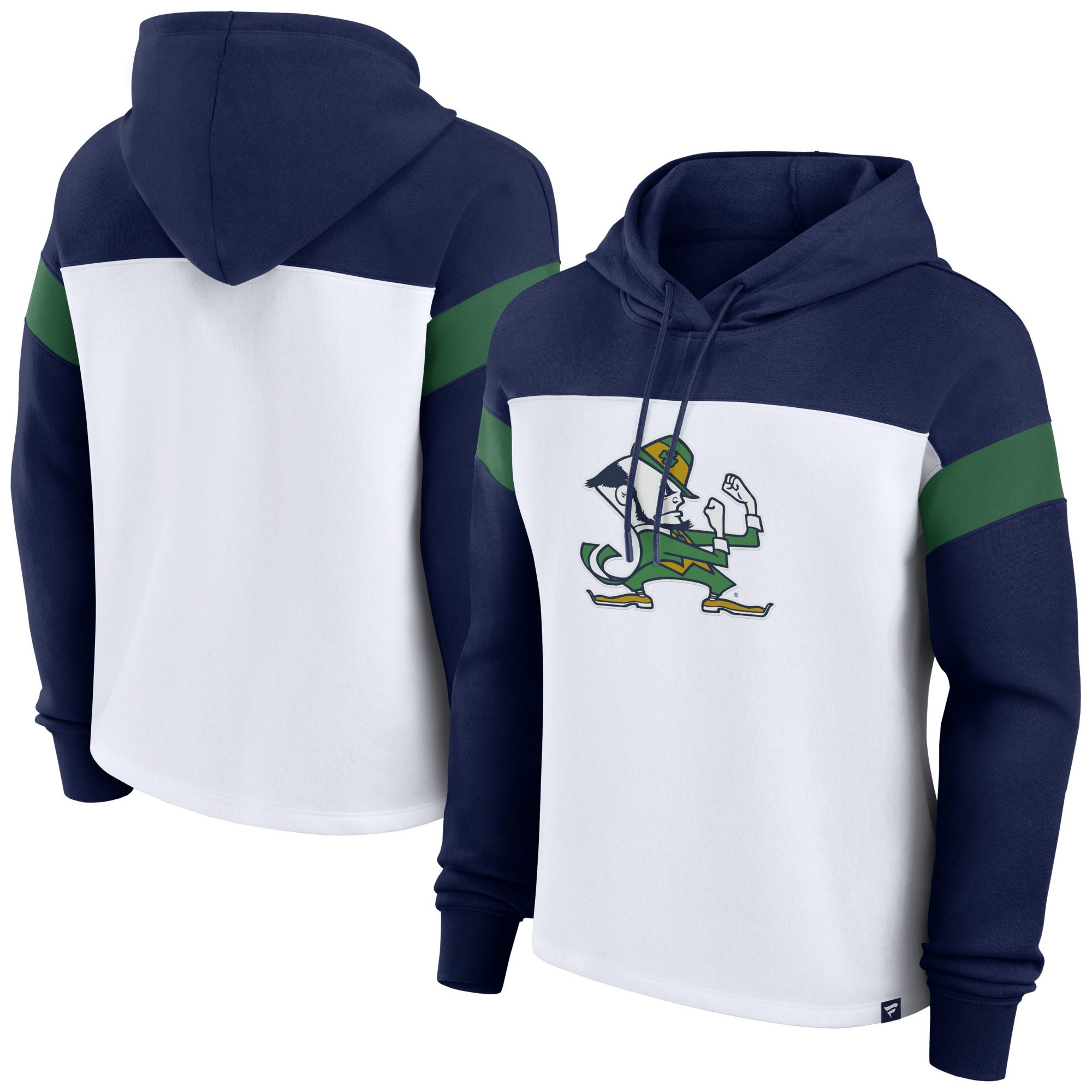 NCAA Women's Notre Dame Fighting Irish White Print Logo Colorblock Pullover Hoodie product image