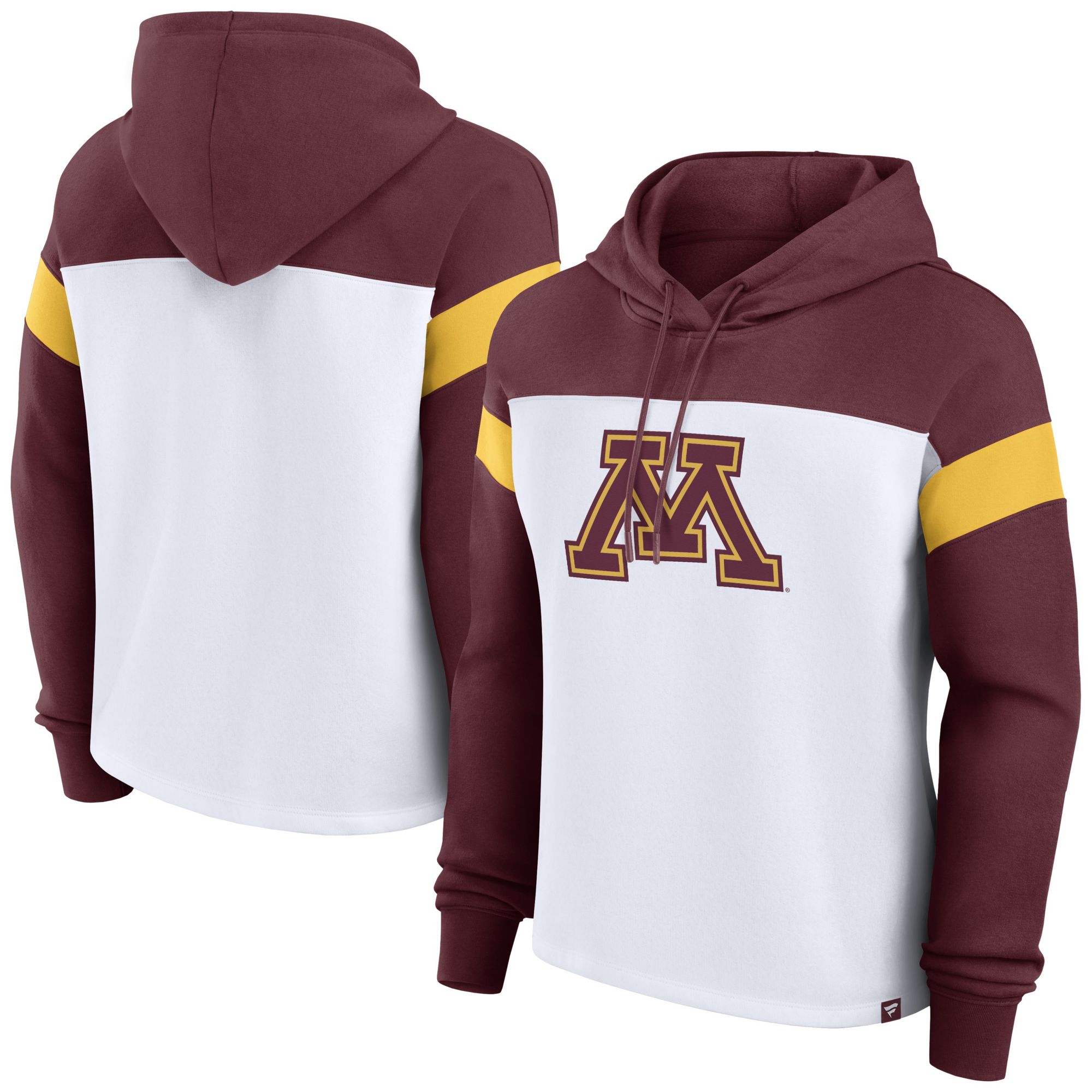 NCAA Women's Minnesota Golden Gophers White Print Logo Colorblock Pullover Hoodie product image