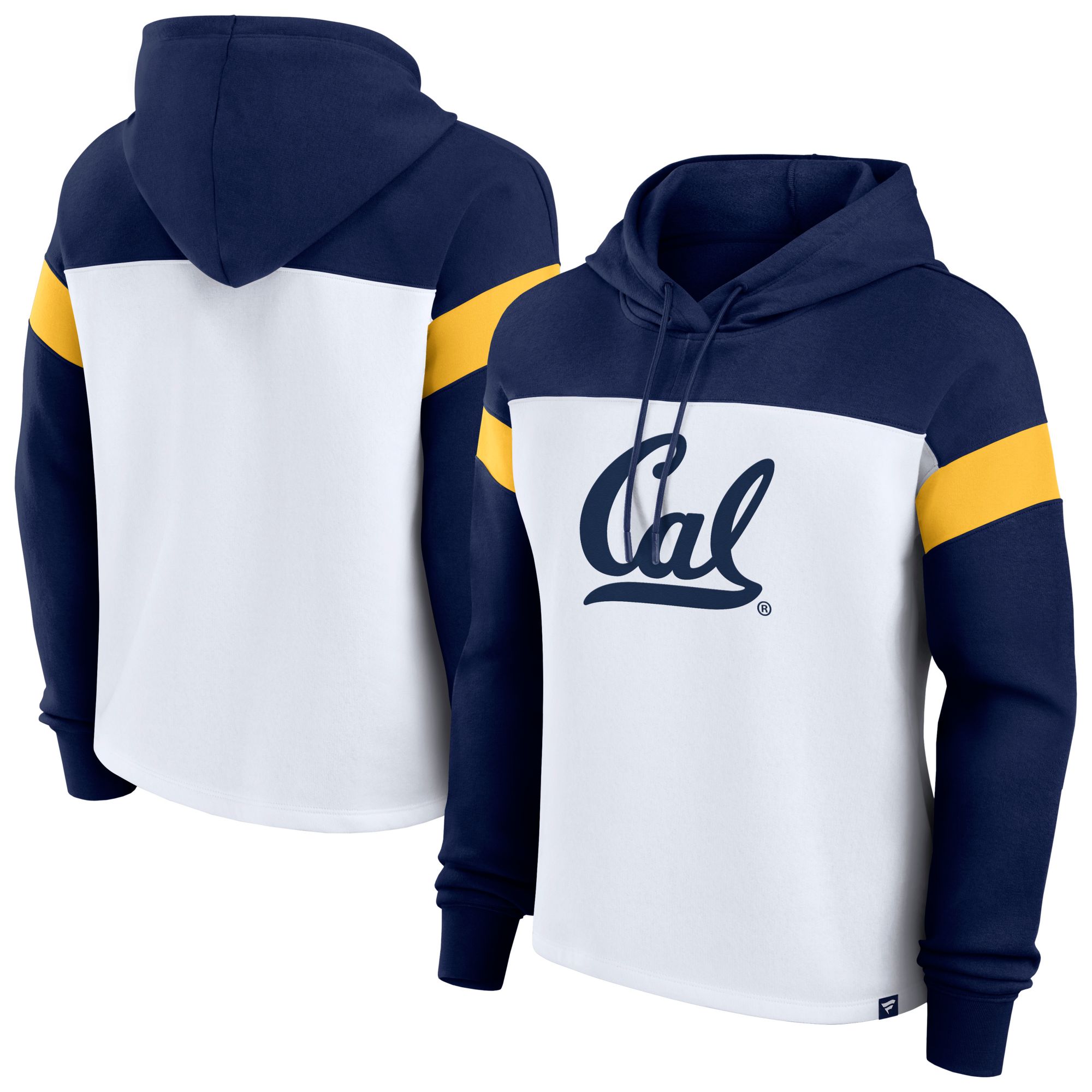 NCAA Women's Cal Golden Bears White Print Logo Colorblock Pullover Hoodie product image