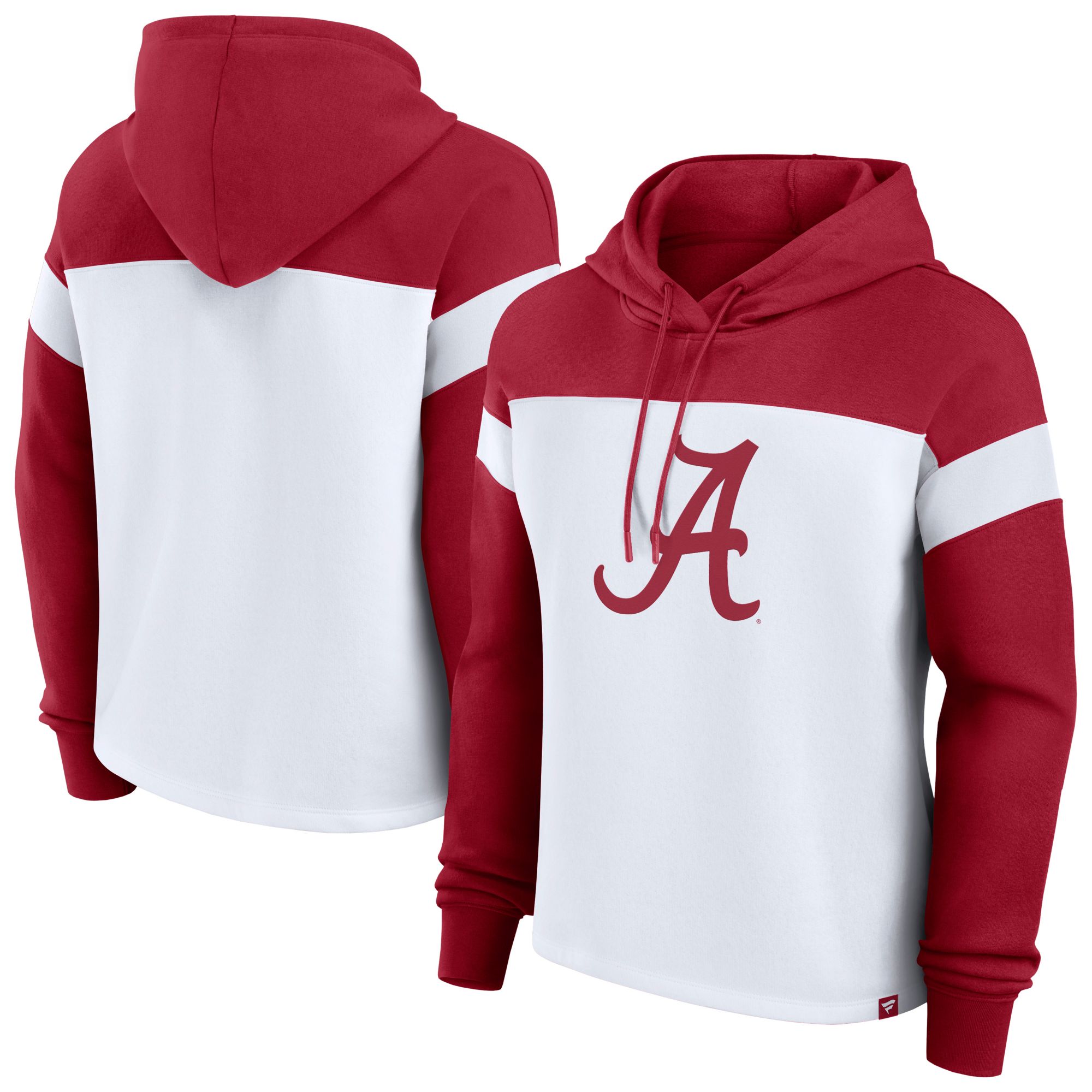 NCAA Women's Alabama Crimson Tide White Print Logo Colorblock Pullover Hoodie product image