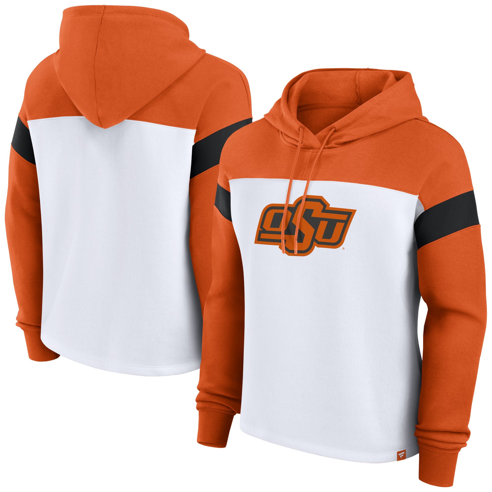 NCAA Women's Oklahoma State Cowboys White Print Logo Colorblock Pullover Hoodie product image