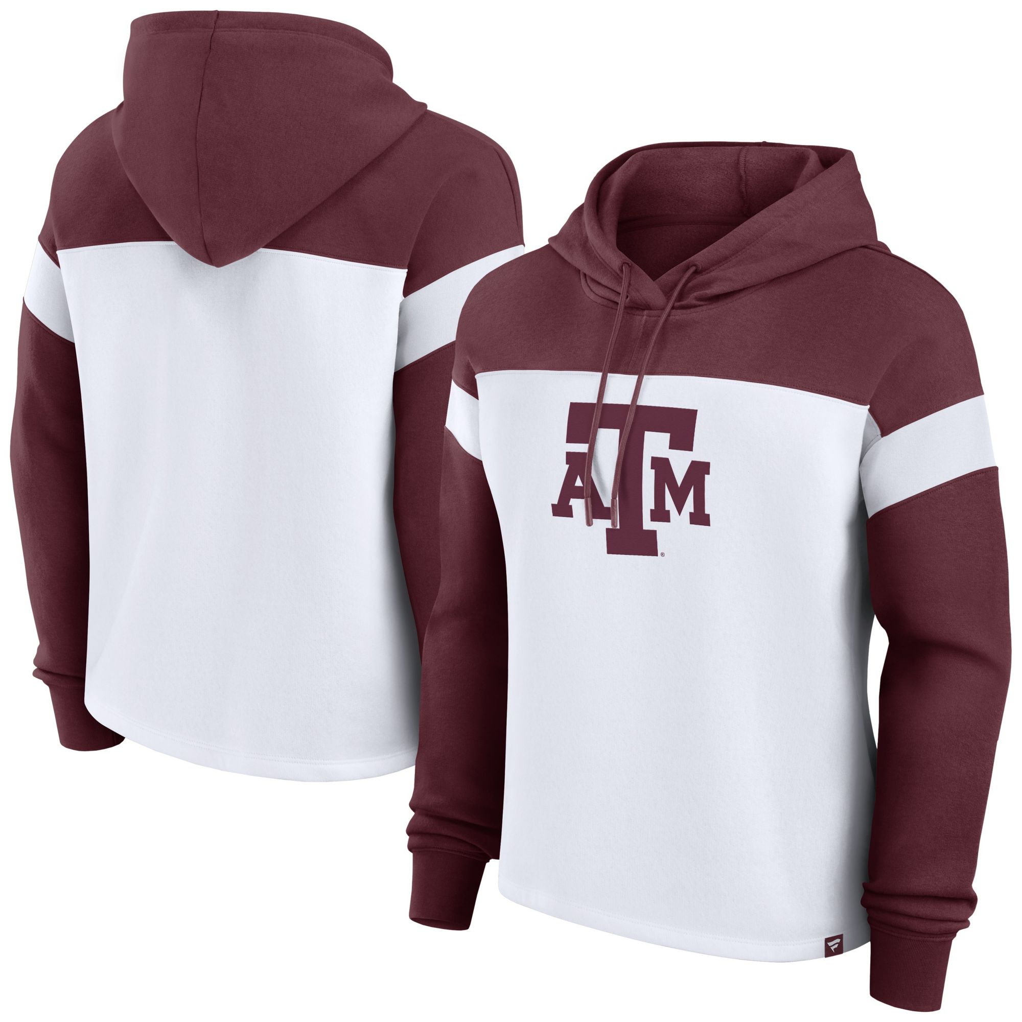 NCAA Women's Texas A&M Aggies White Print Logo Colorblock Pullover Hoodie product image