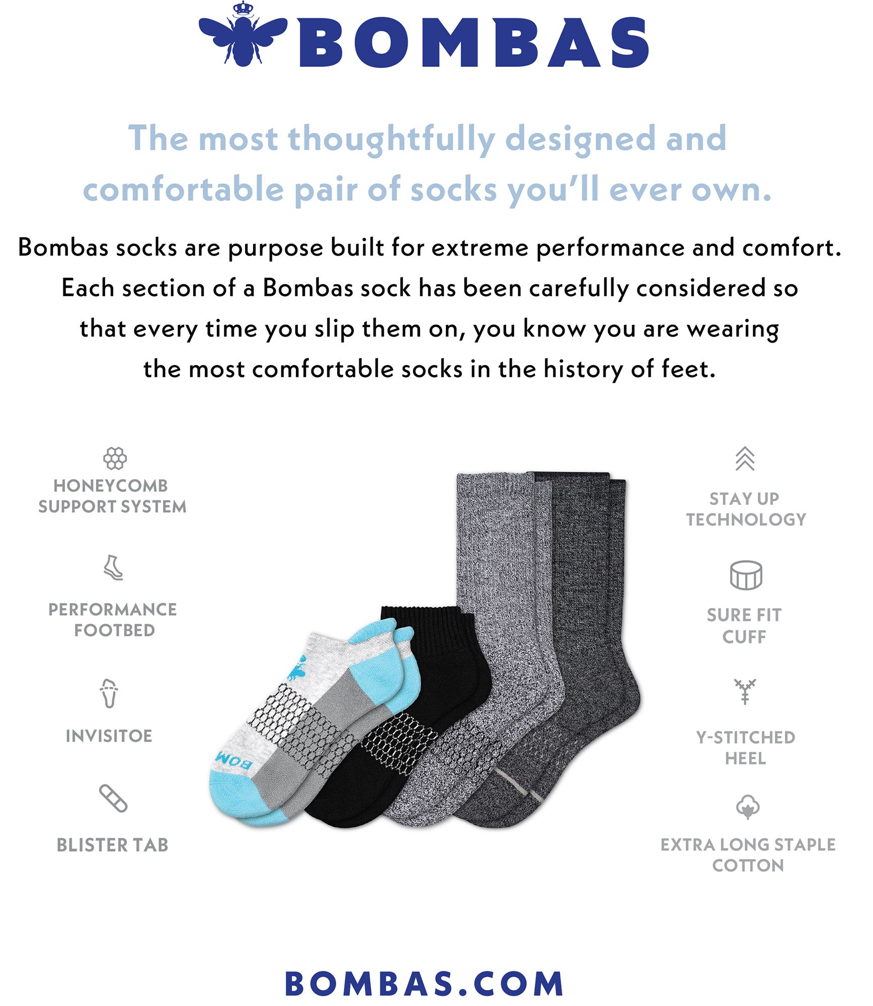 Bombas Men's Performance Golf Ankle Socks product image
