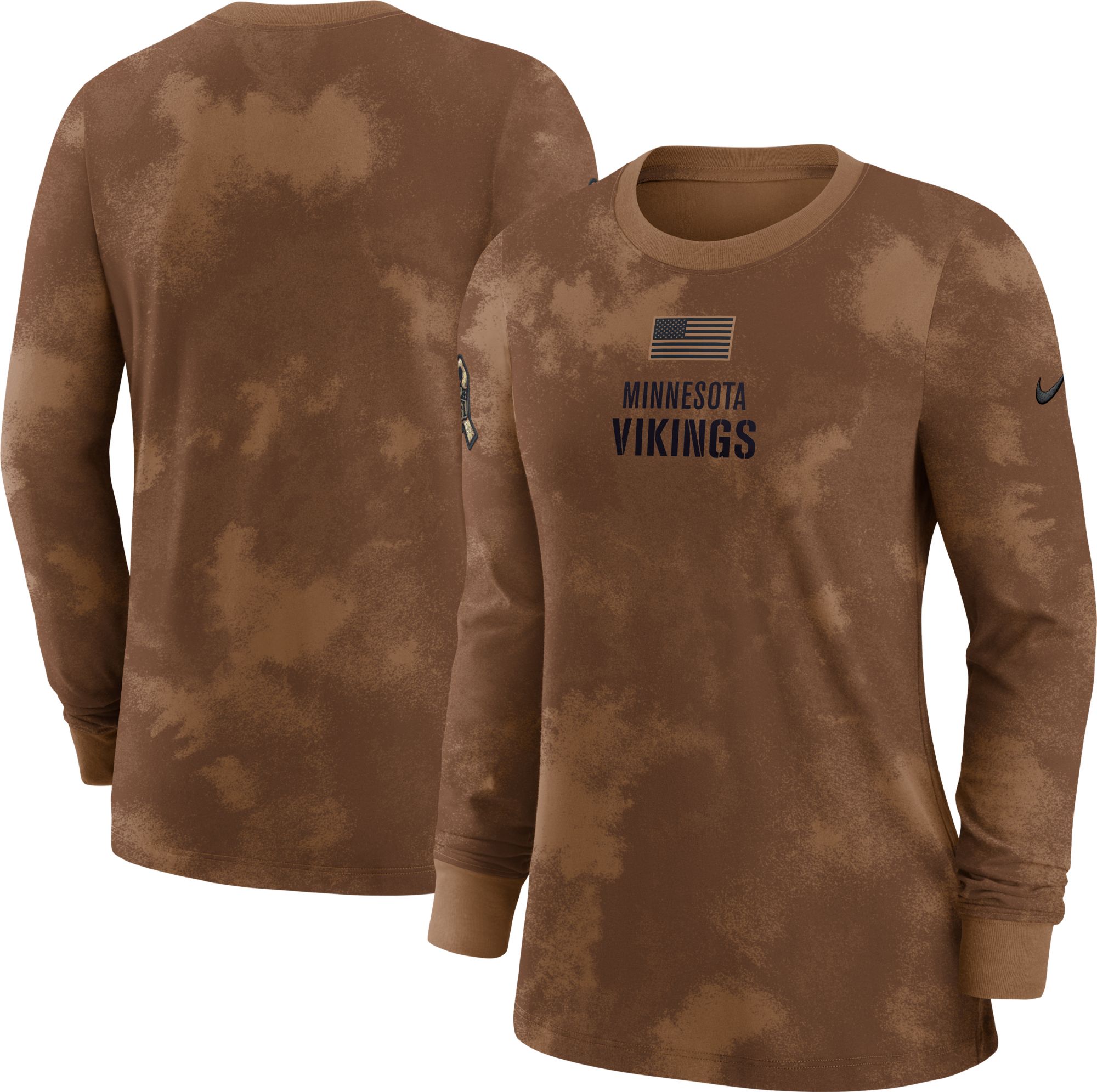 Nike Women's Minnesota Vikings 2023 Salute to Service Brown Long Sleeve T-Shirt