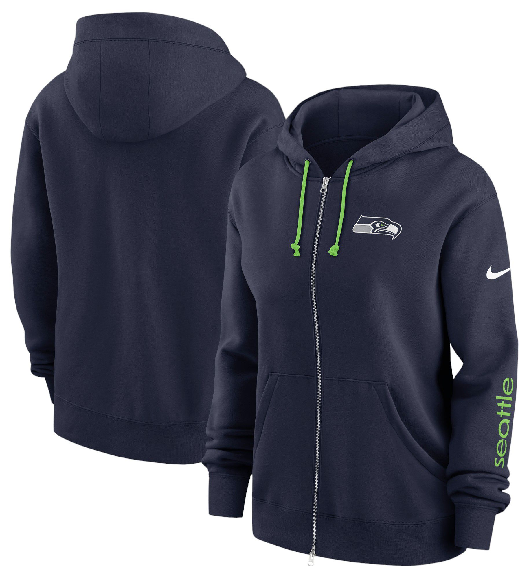 Nike Women's Seattle Seahawks Phoenix Navy Full-Zip Hoodie product image