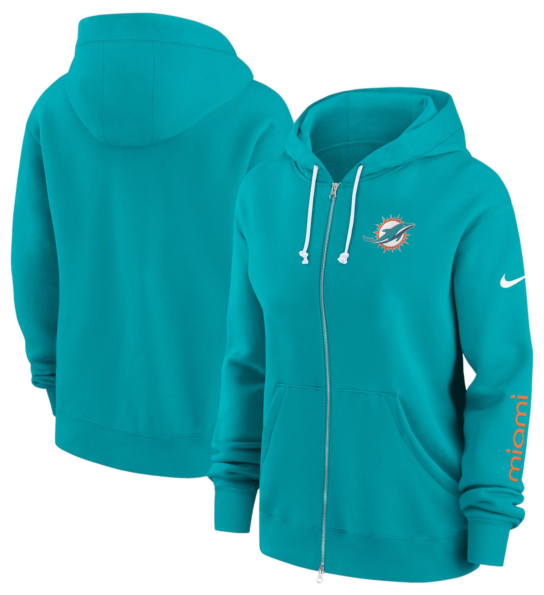 Nike Women's Miami Dolphins Phoenix Green Full-Zip Hoodie product image