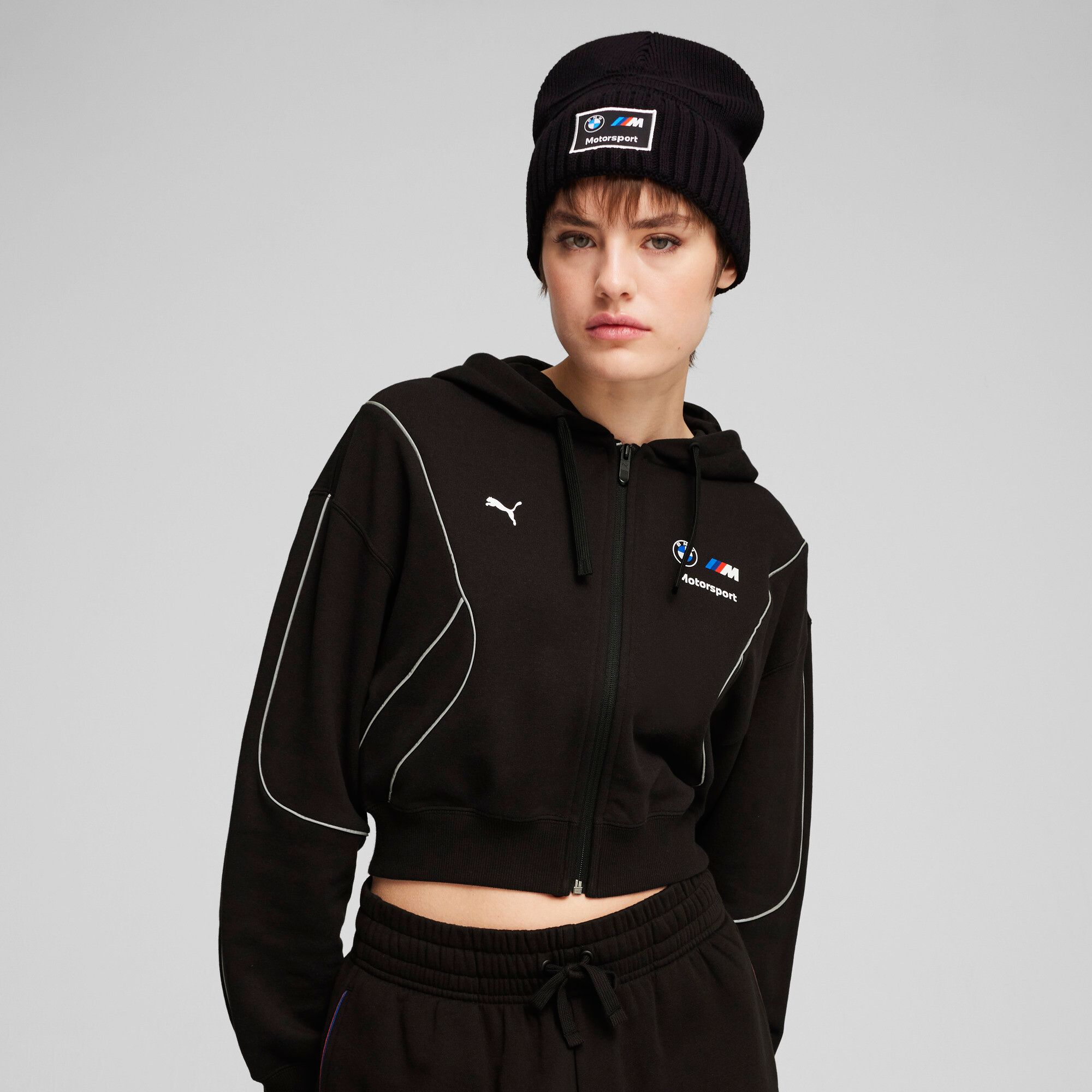 PUMA Adult BMW Formula 1 Racing Black Cuffed Knit Beanie product image